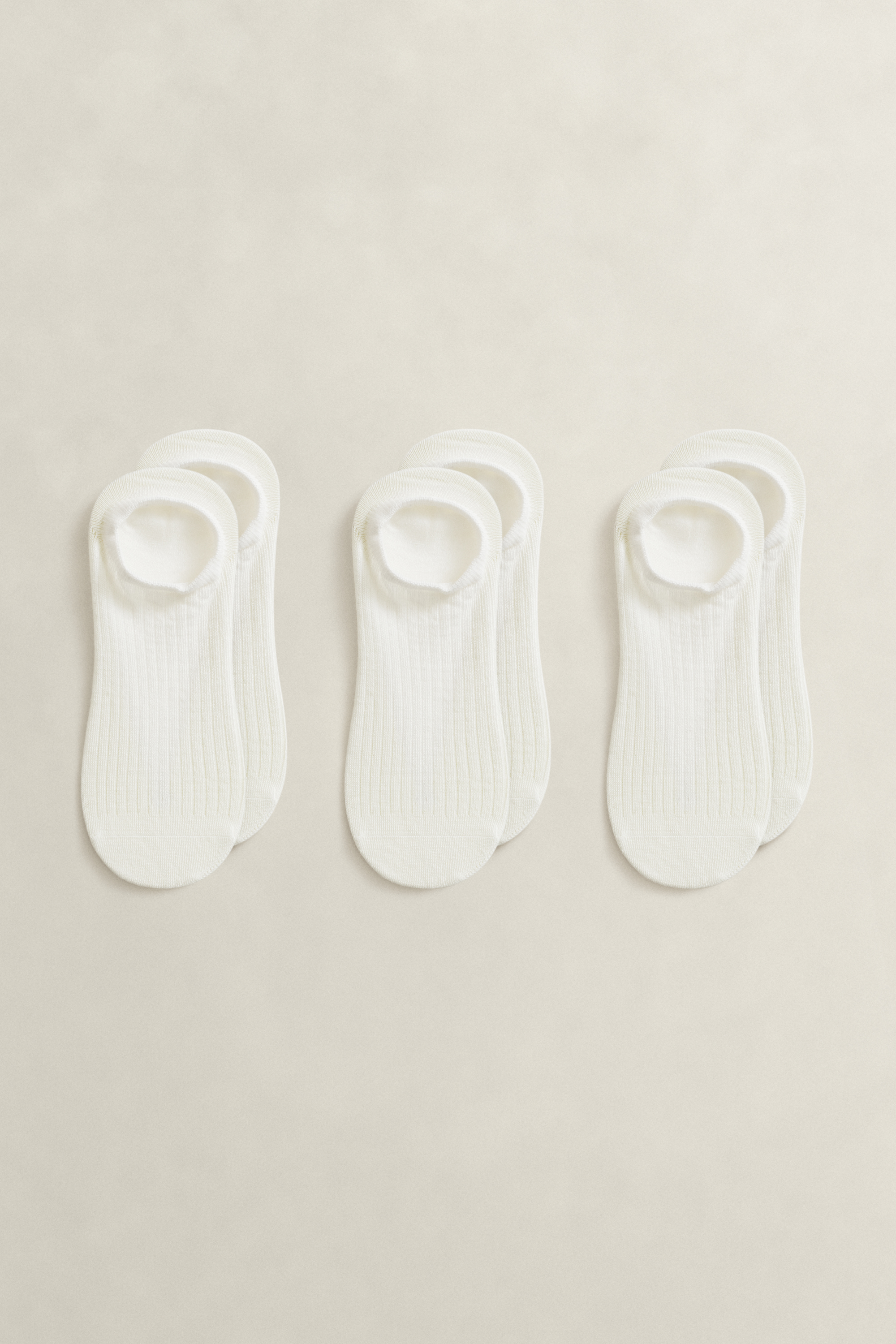 Gant Women's Off White 3-Pack Ribbed Low-Cut Socks (39-41) Eggshell