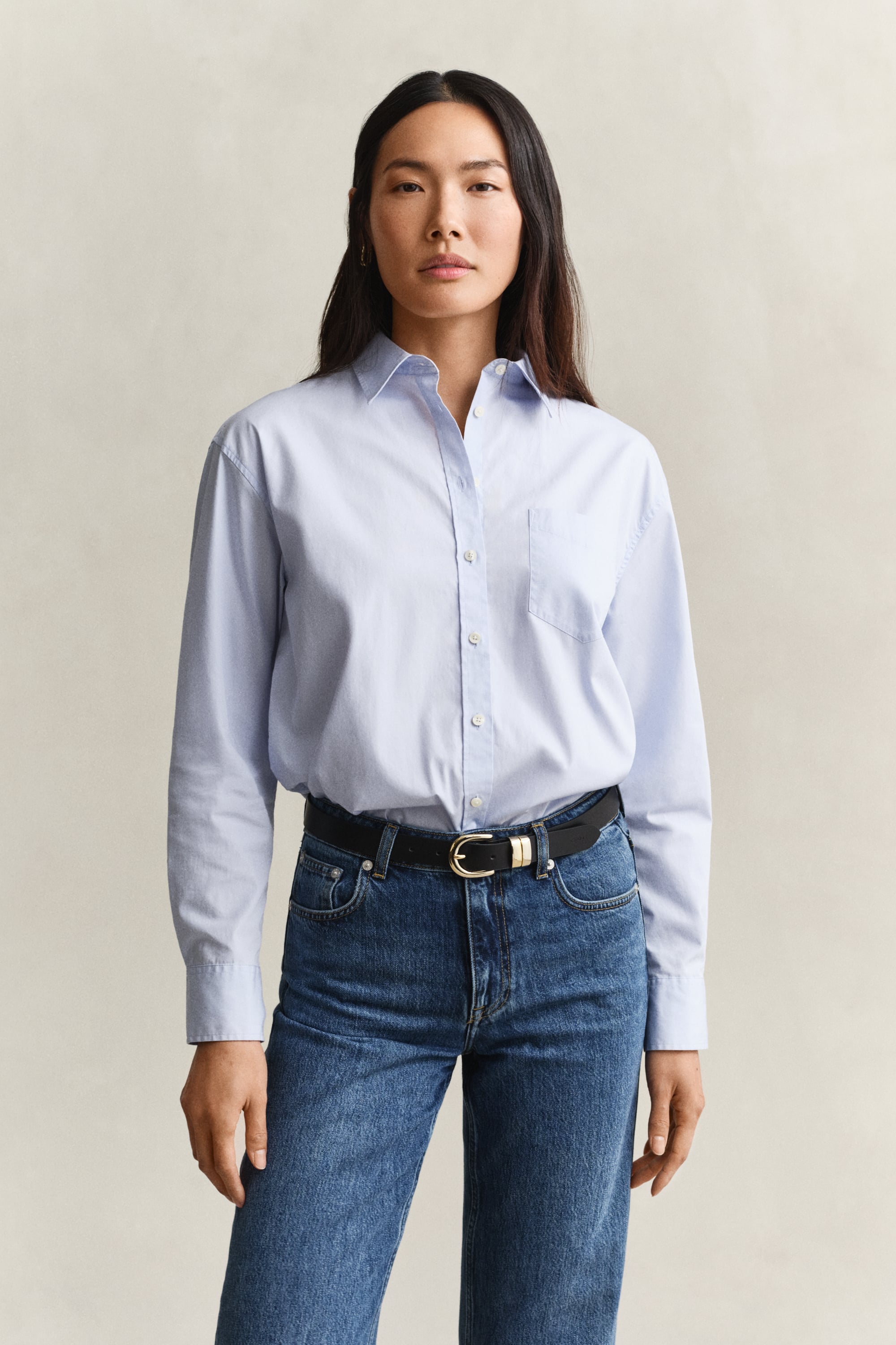 Gant Relaxed Fit Classic Poplin Shirt In Blue