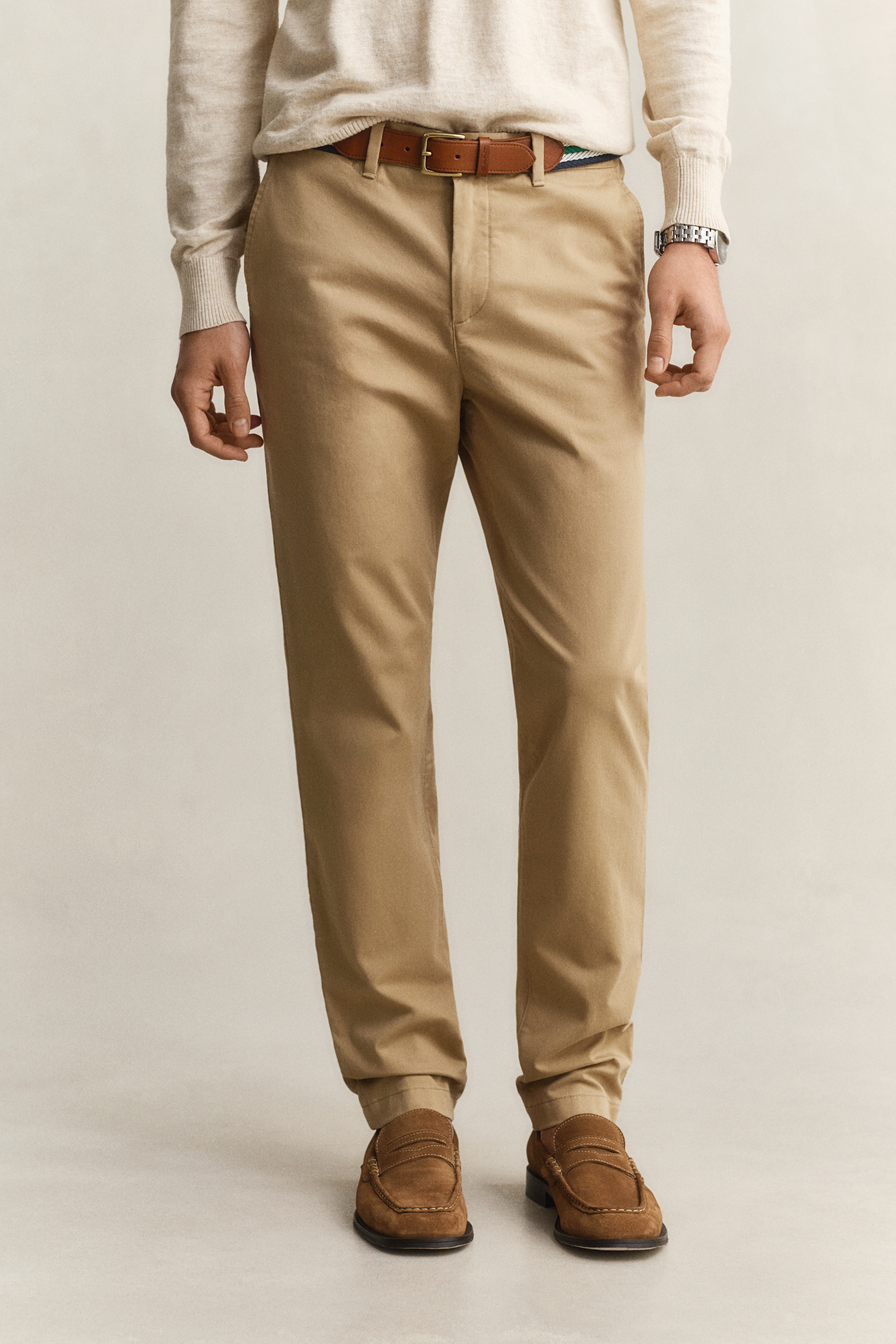 Gant Men's Khaki Slim Fit Classic Chinos (29/32) Dark