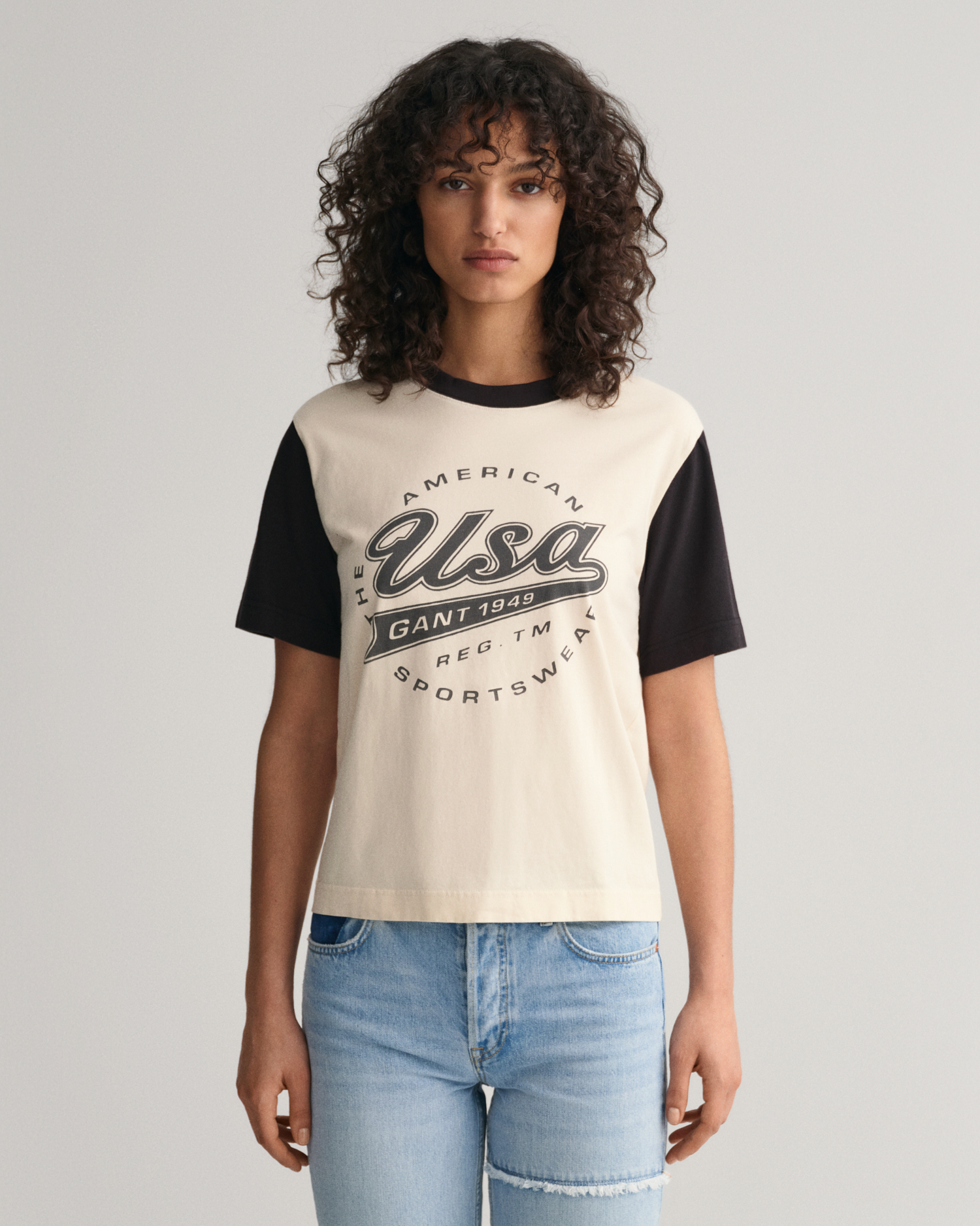 GANT Women Logo Color Block T-Shirt (XL)