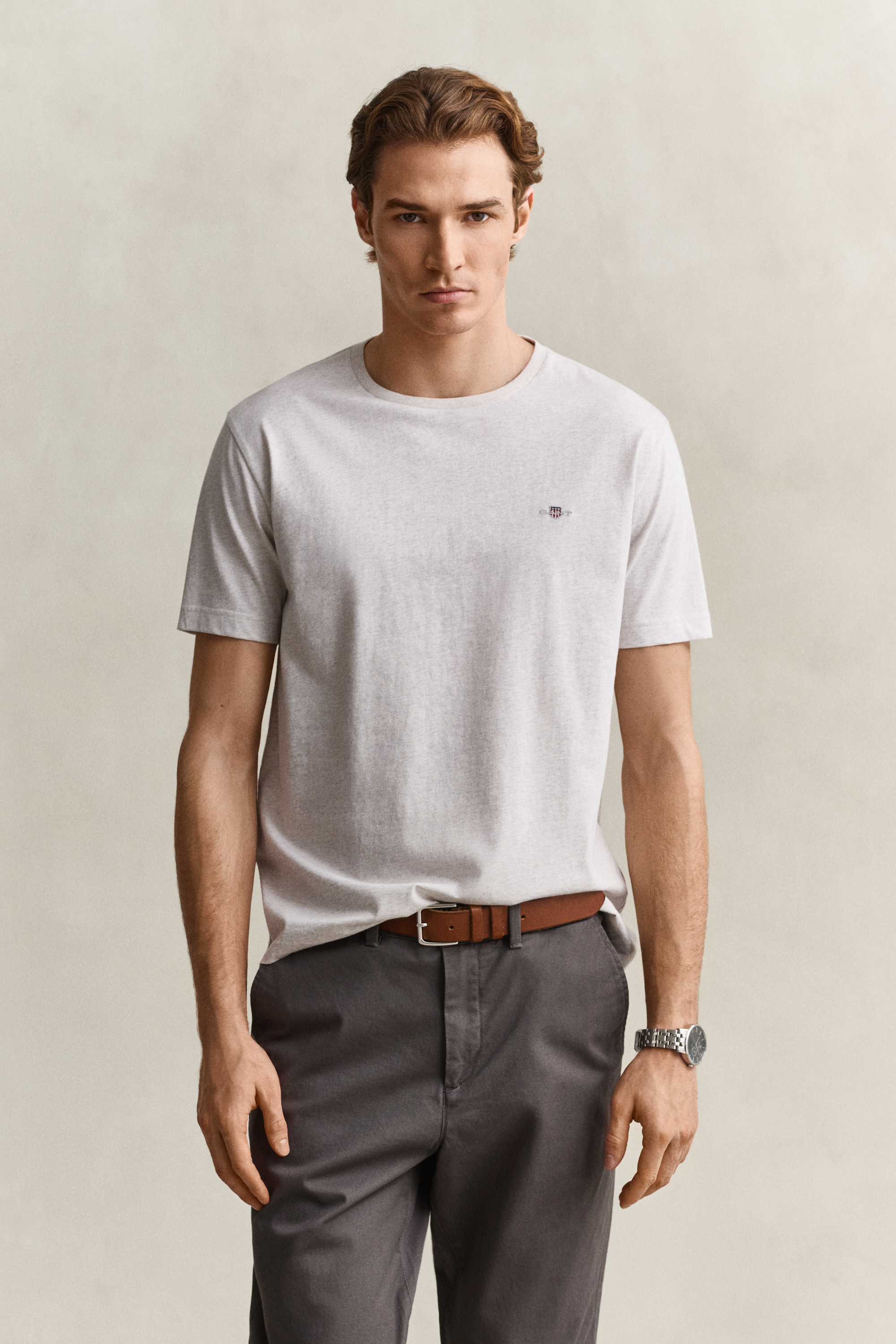 Gant Men's Glacier Melange Regular Fit Shield T-Shirt (Xxxl)