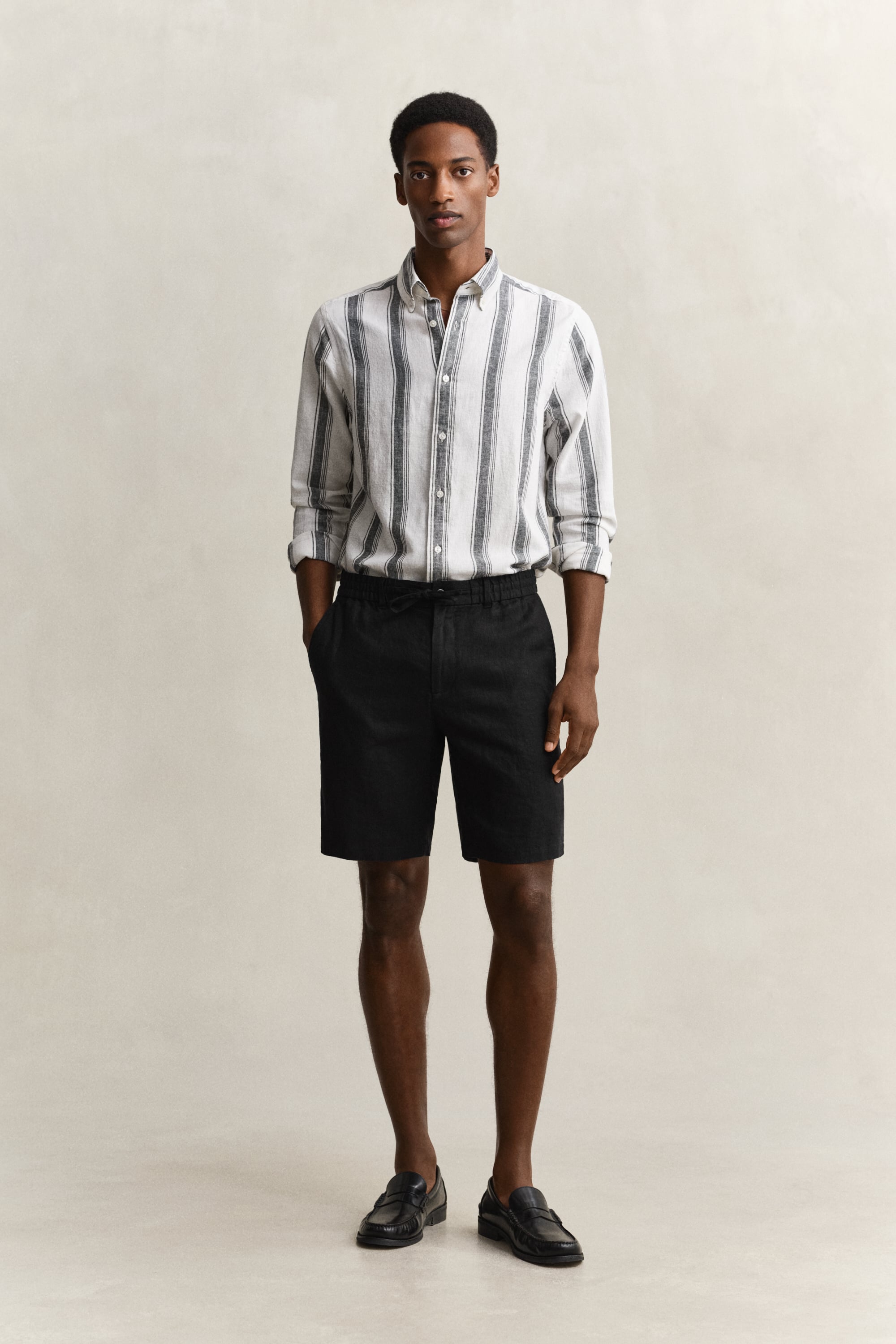Gant Men's Black Linen Shorts (Xxxl)