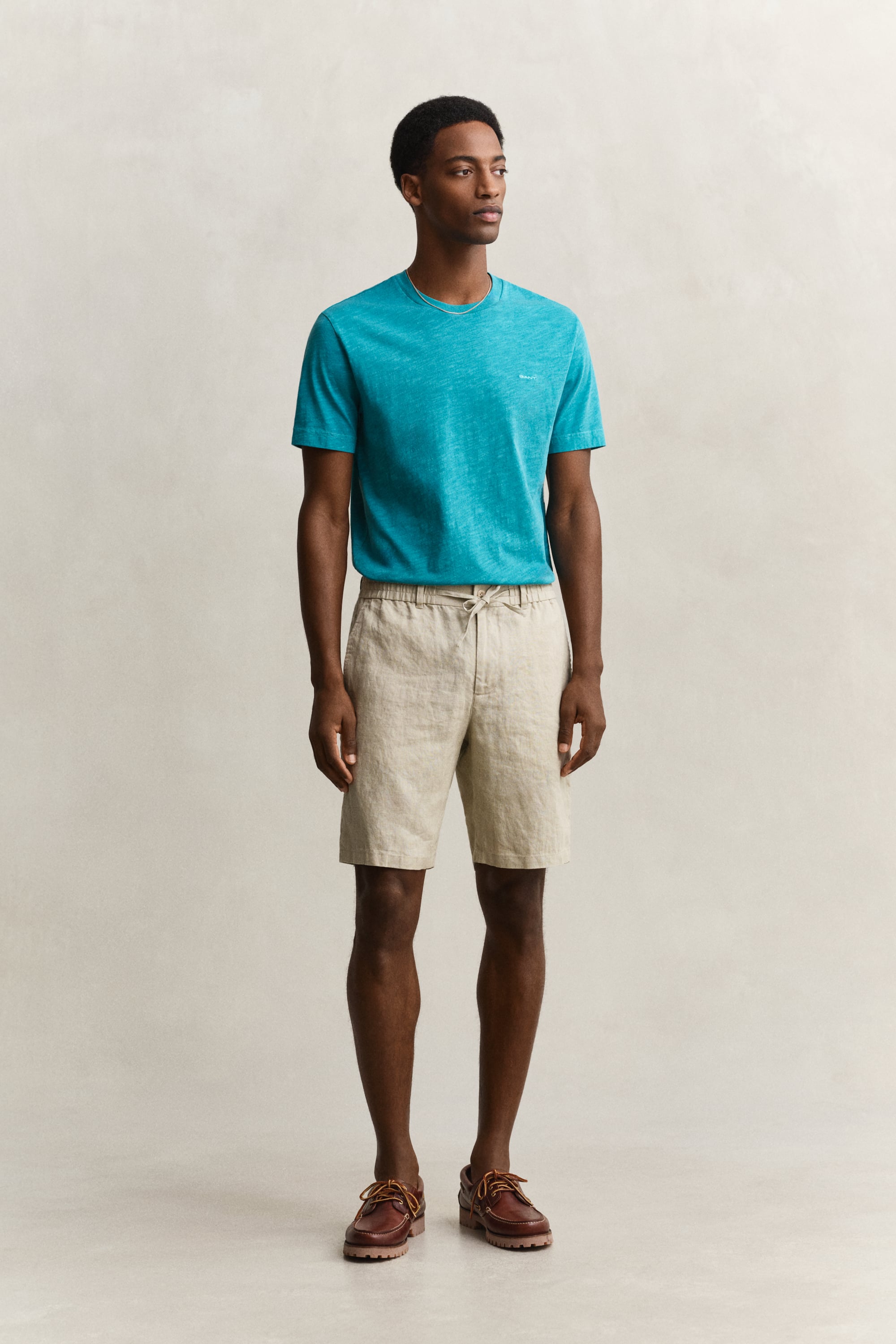 Gant Men's Oat Beige Linen Shorts (Xxl)