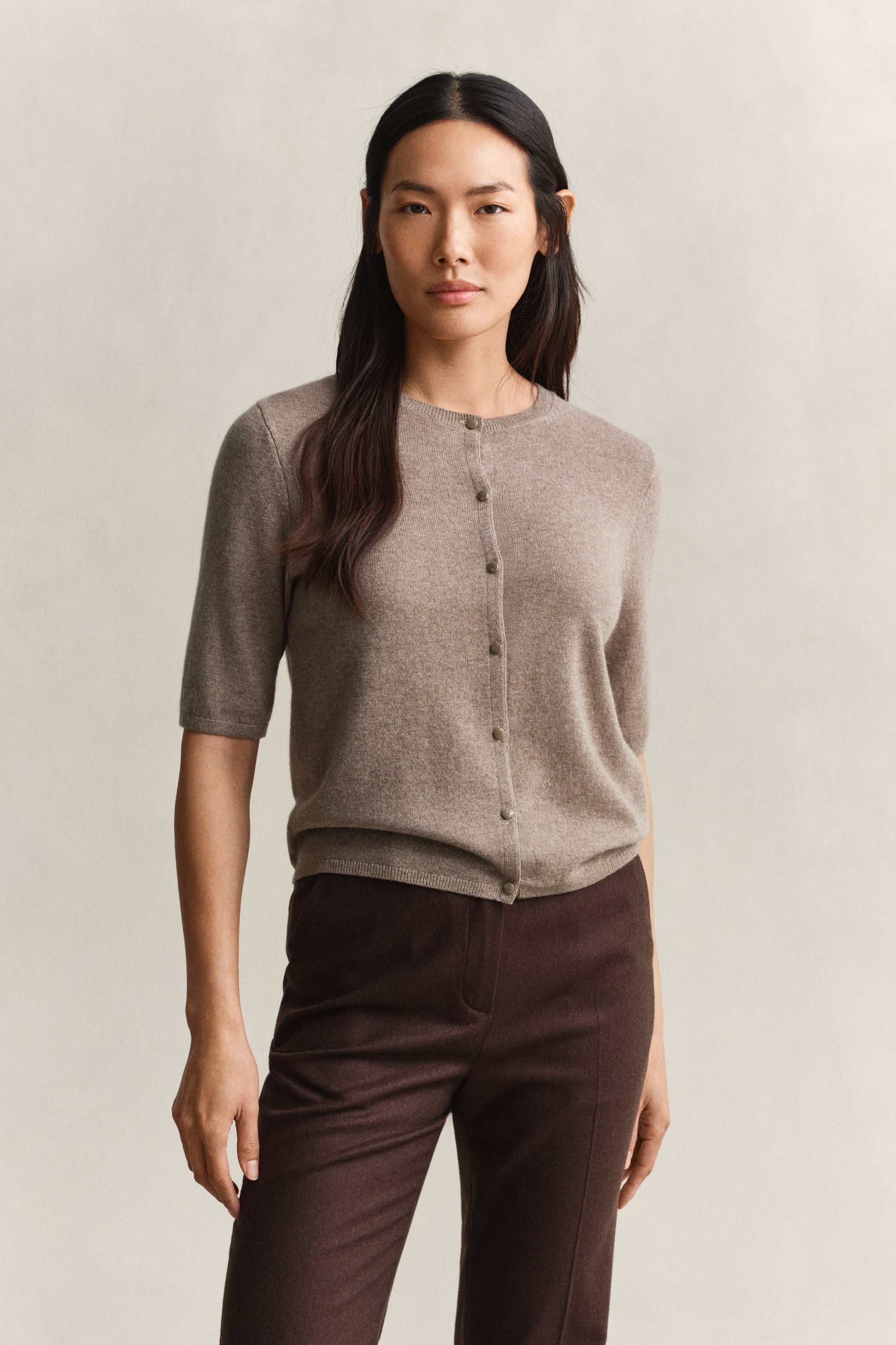 Gant Cashmere Blend Short Sleeve Cardigan