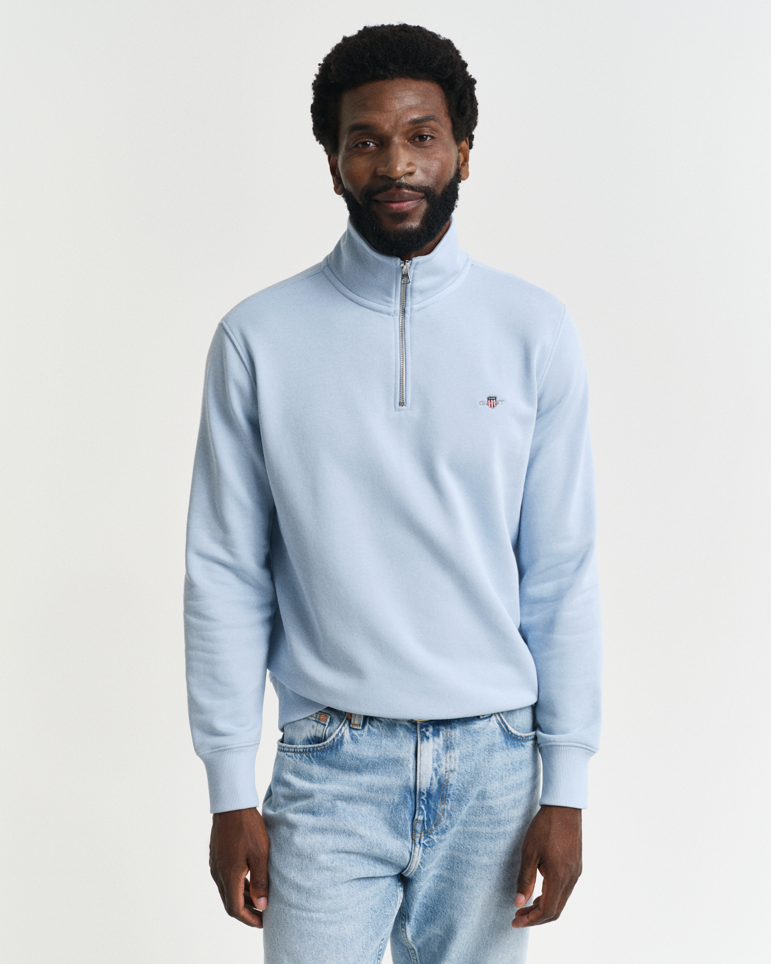Gant Men's Blue Shield Half-Zip Sweatshirt ) 4XL