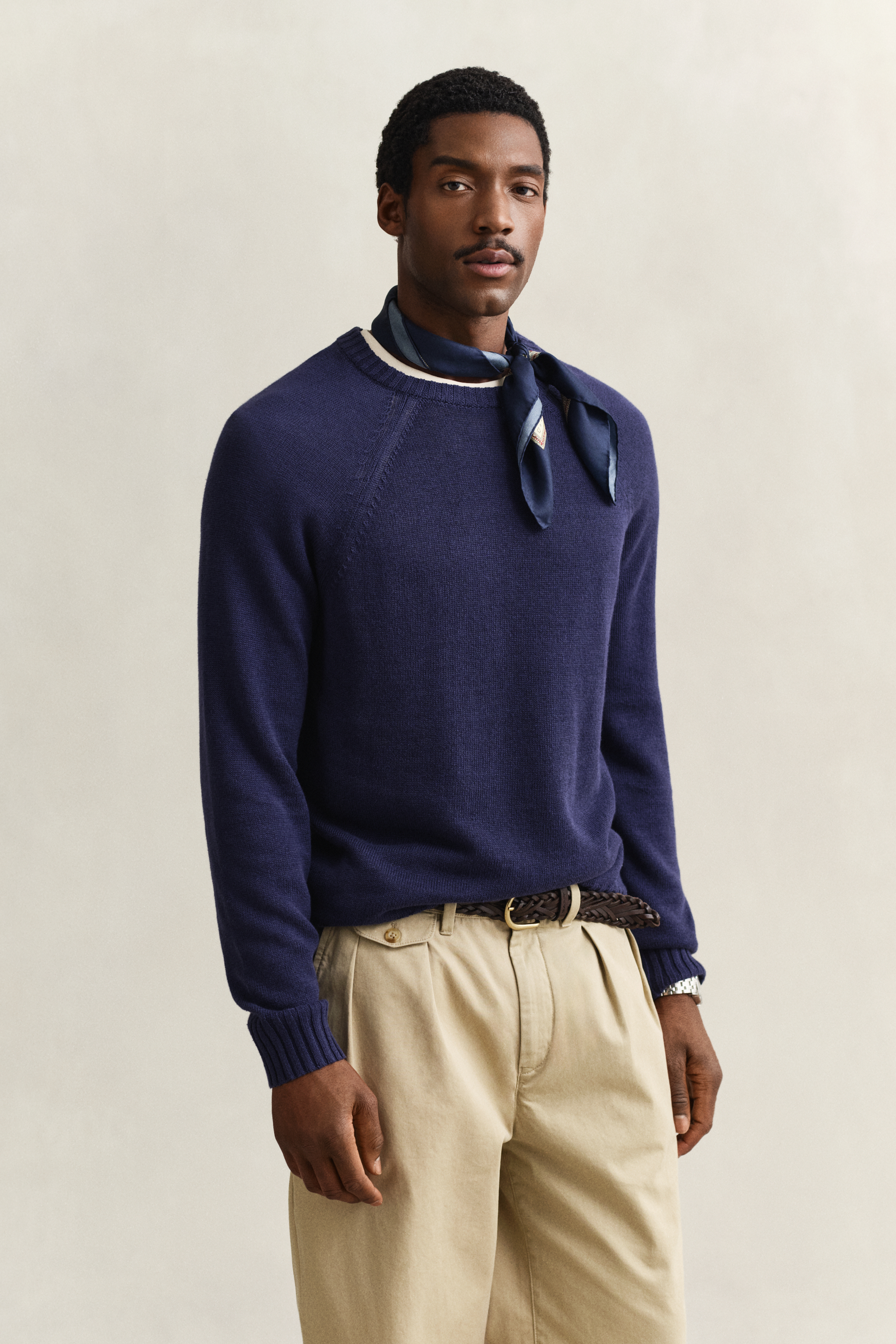 Gant Men's Blue Linen Blend Sweater (Xl) Classic