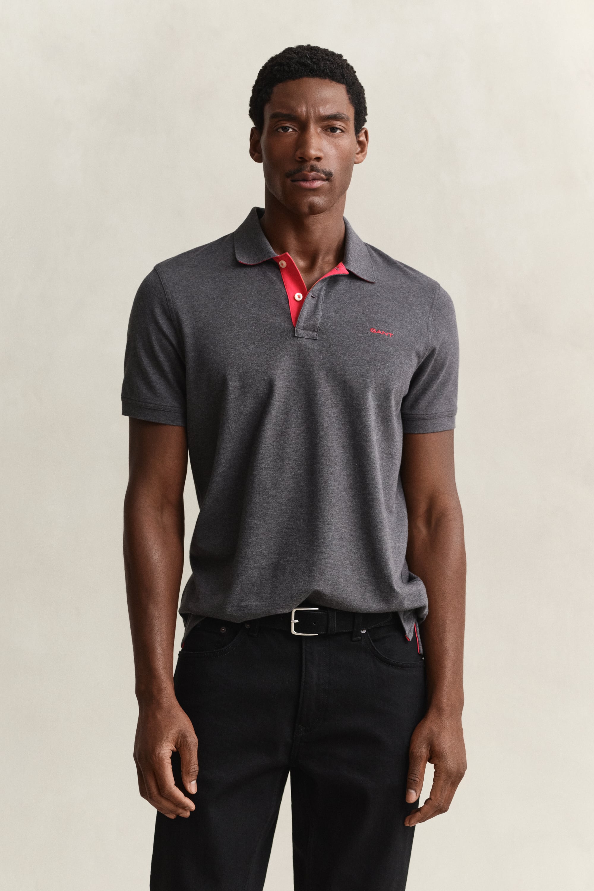 Gant Men's Dark Grey Contrast Piqué Polo Shirt (Xl) Antracit Melange