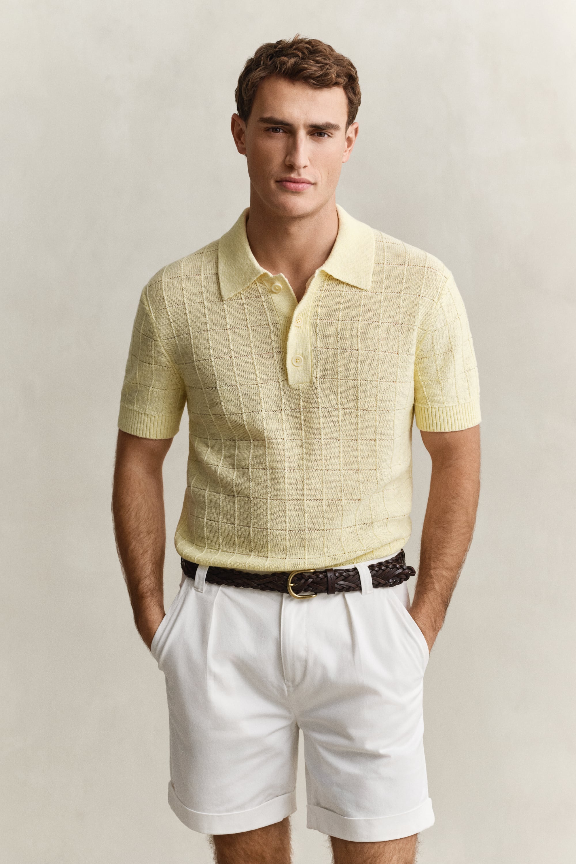 Gant Men's Vanilla Yellow Polo Sweater (Xxl)