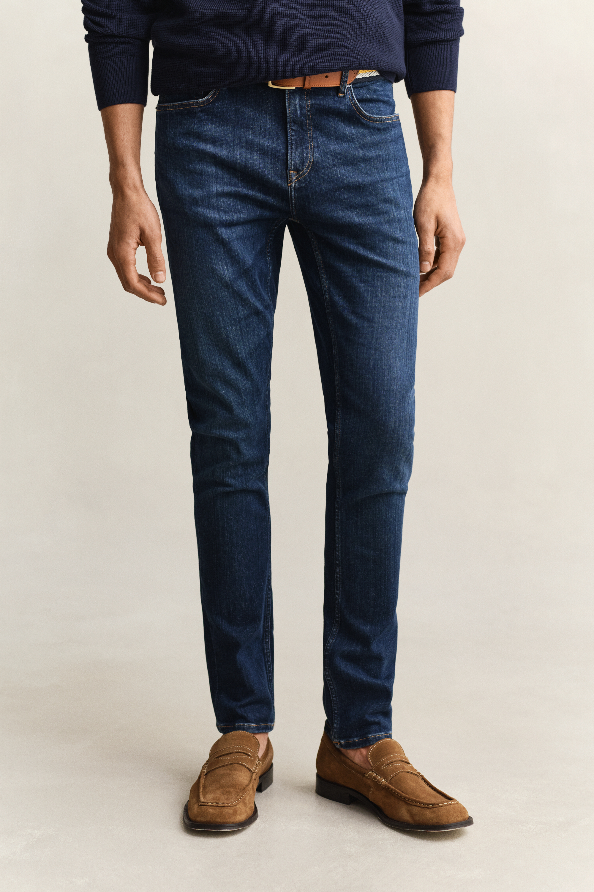 Gant Men's Blue Extra Slim Active Recover Jeans (31/32) Mid Worn In