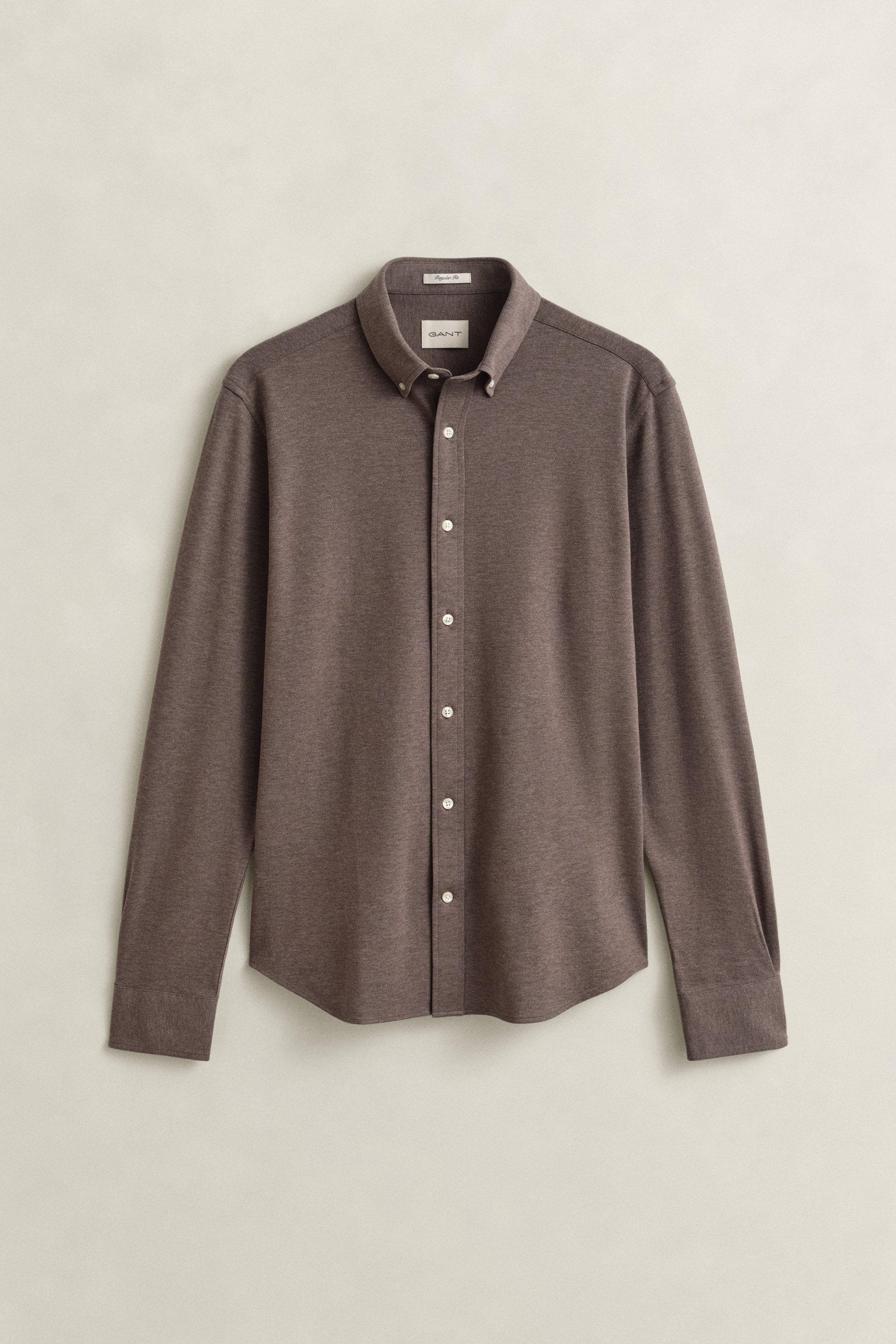 Gant Men's Green Jersey Stretch Piqué Shirt (Xxxl) Seawood Melange