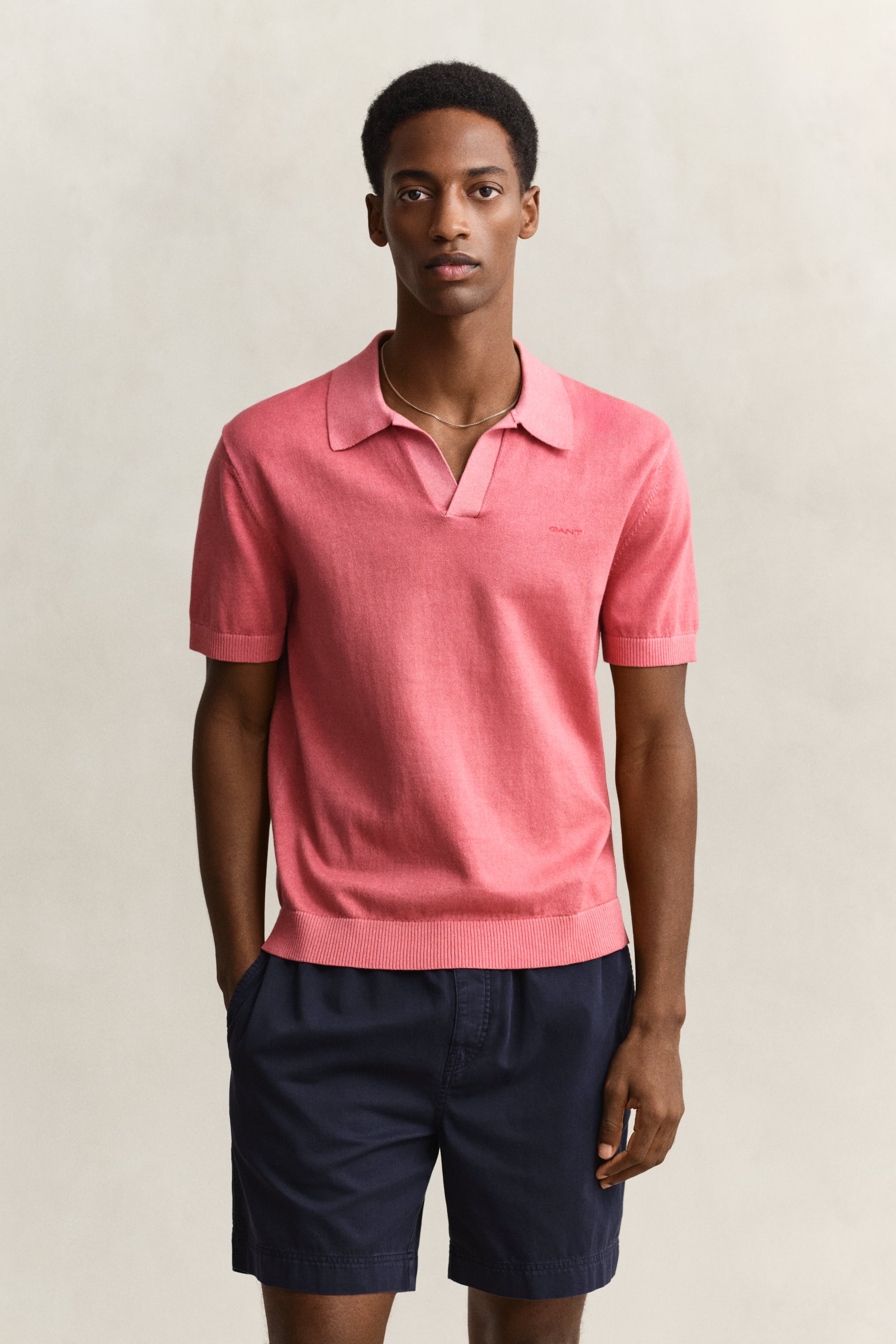 Gant Men's Rose Red Sunfaded Polo Sweater (L)