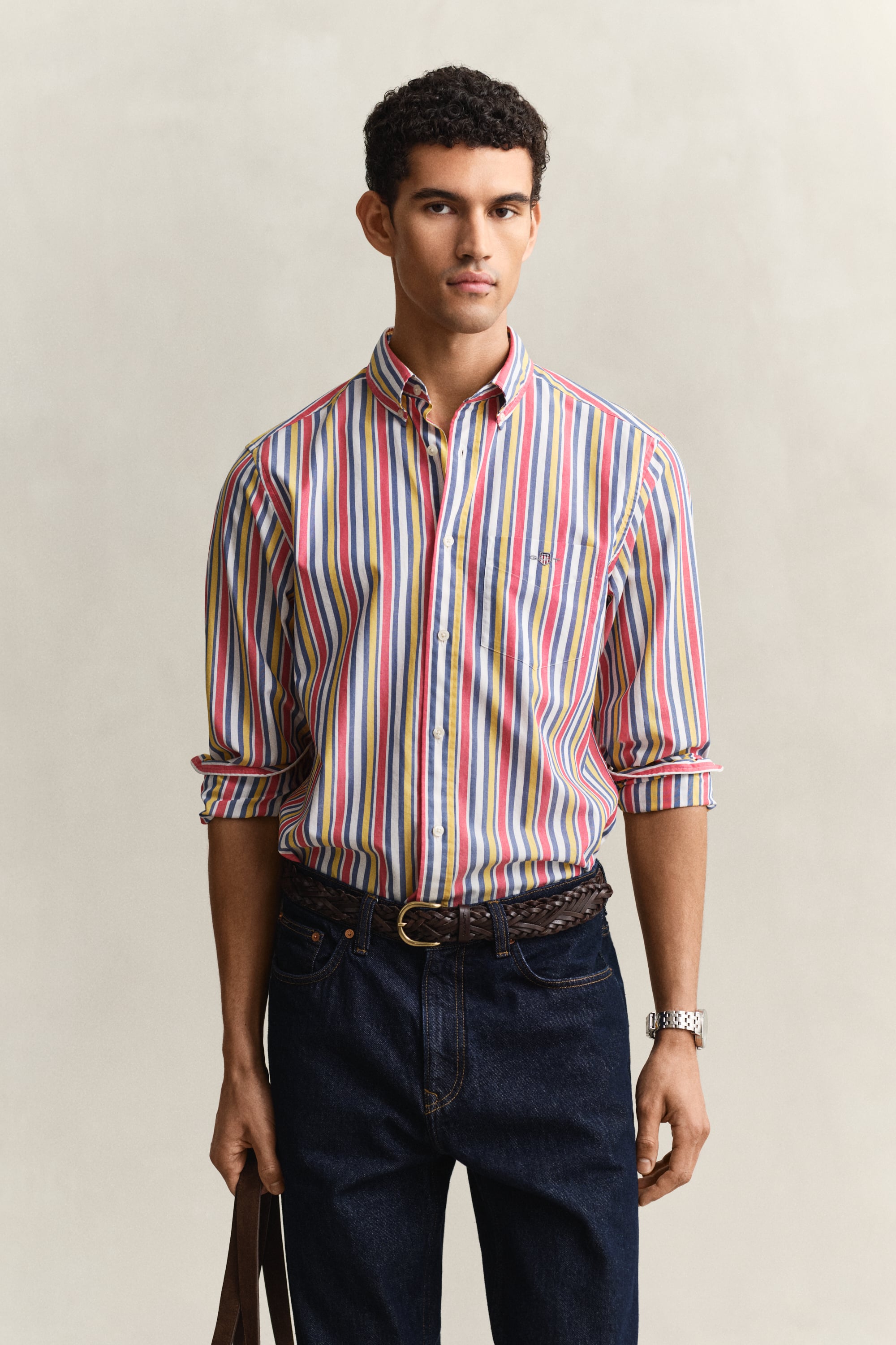 Gant Men's Multicolor Multistriped Poplin Shirt (M)