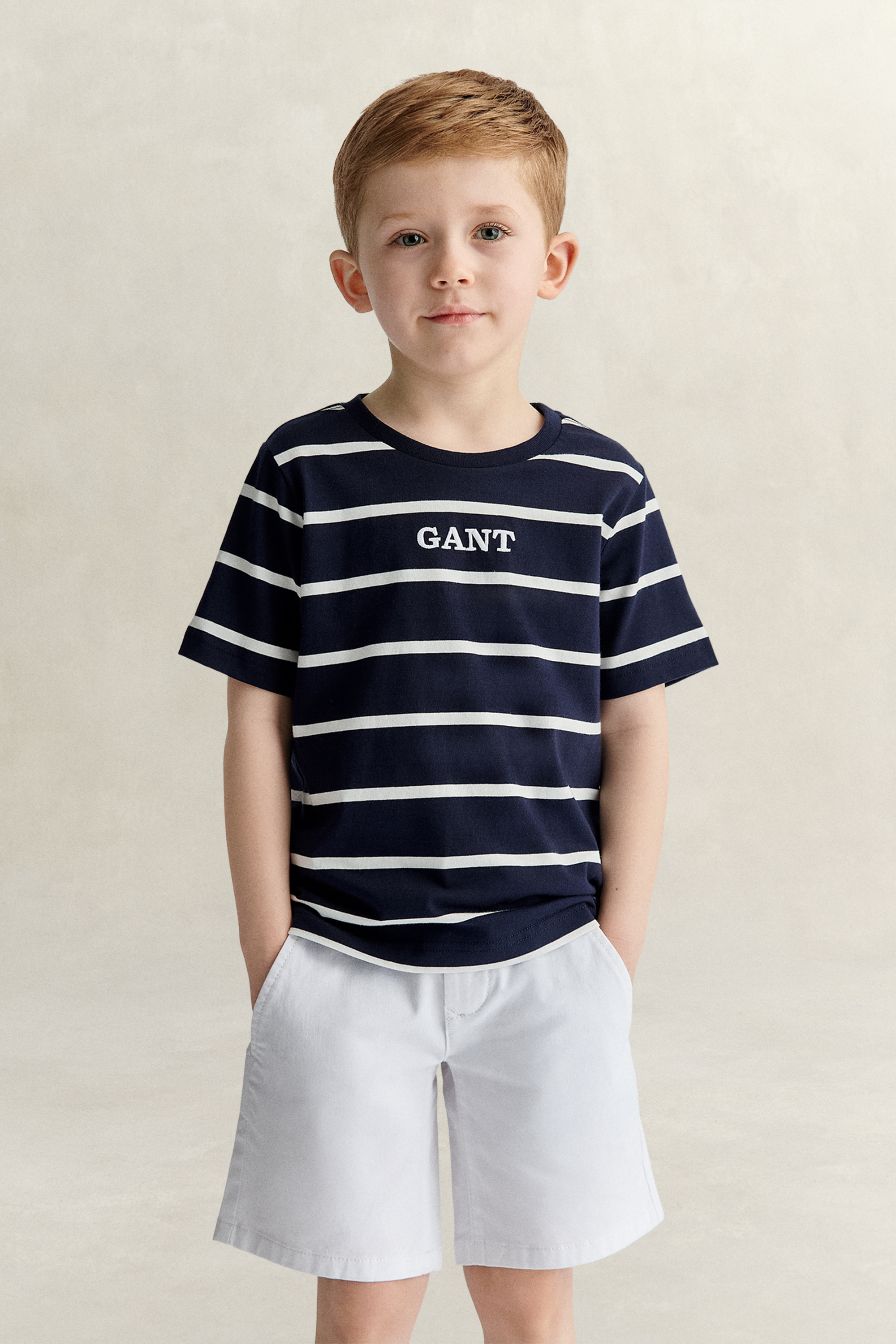 Gant Boys Navy Kids Striped Graphic T-Shirt (110/116) Evening Blue
