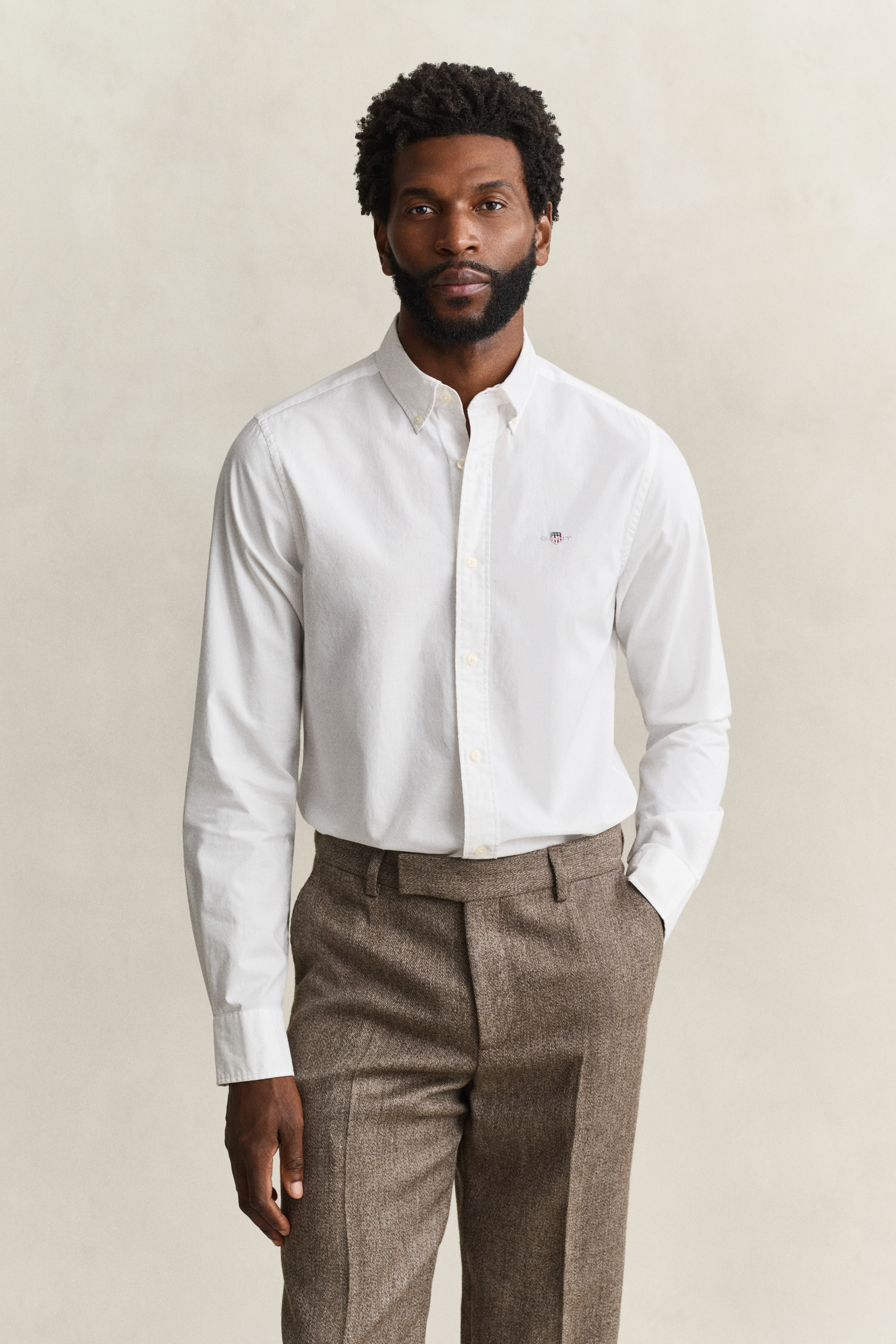 Gant Men's White Classic Slim Poplin Shirt (Xxl)