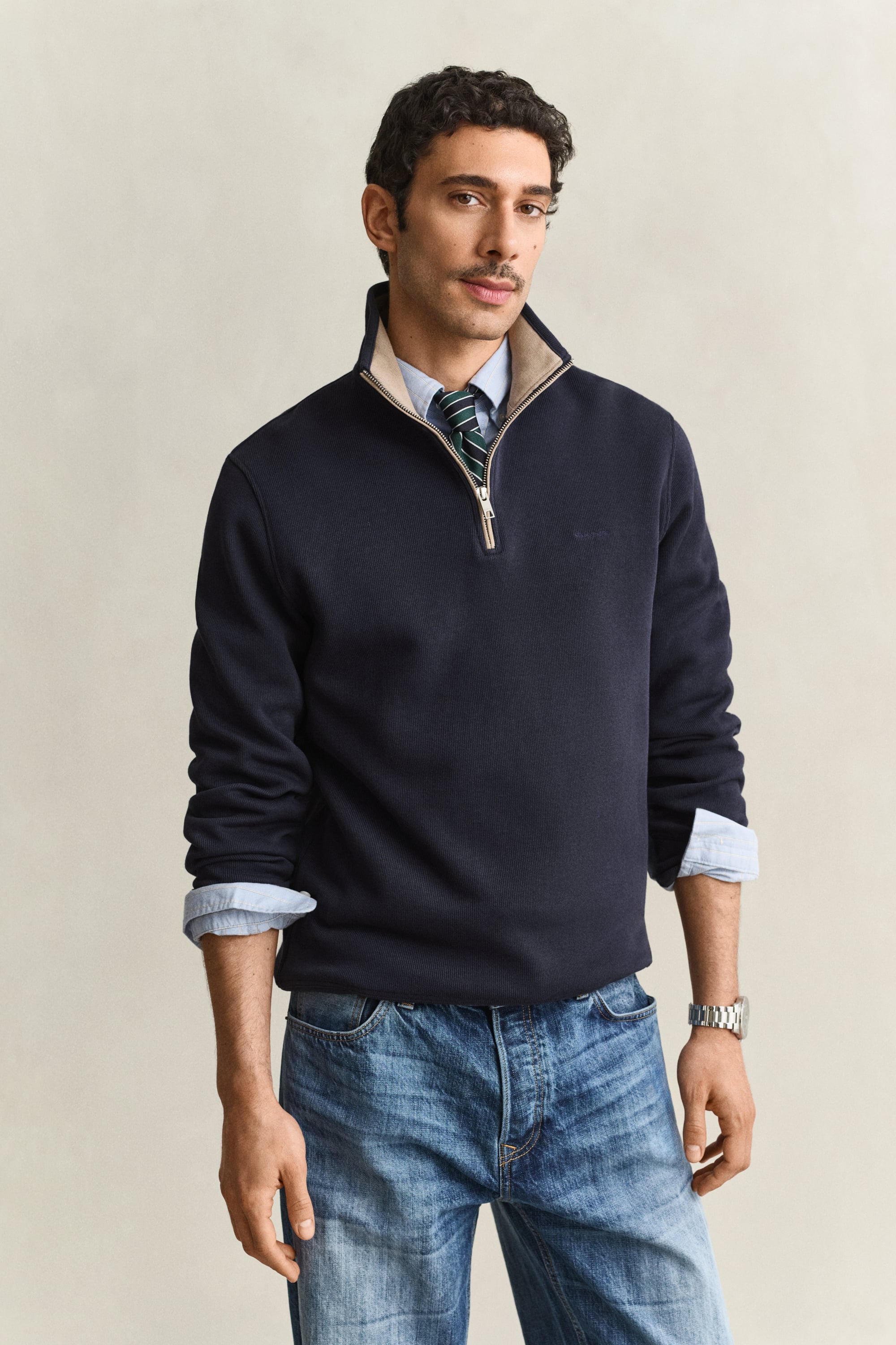 Gant Men's Bleu Half-Zip Sweater Sacker - Image 5