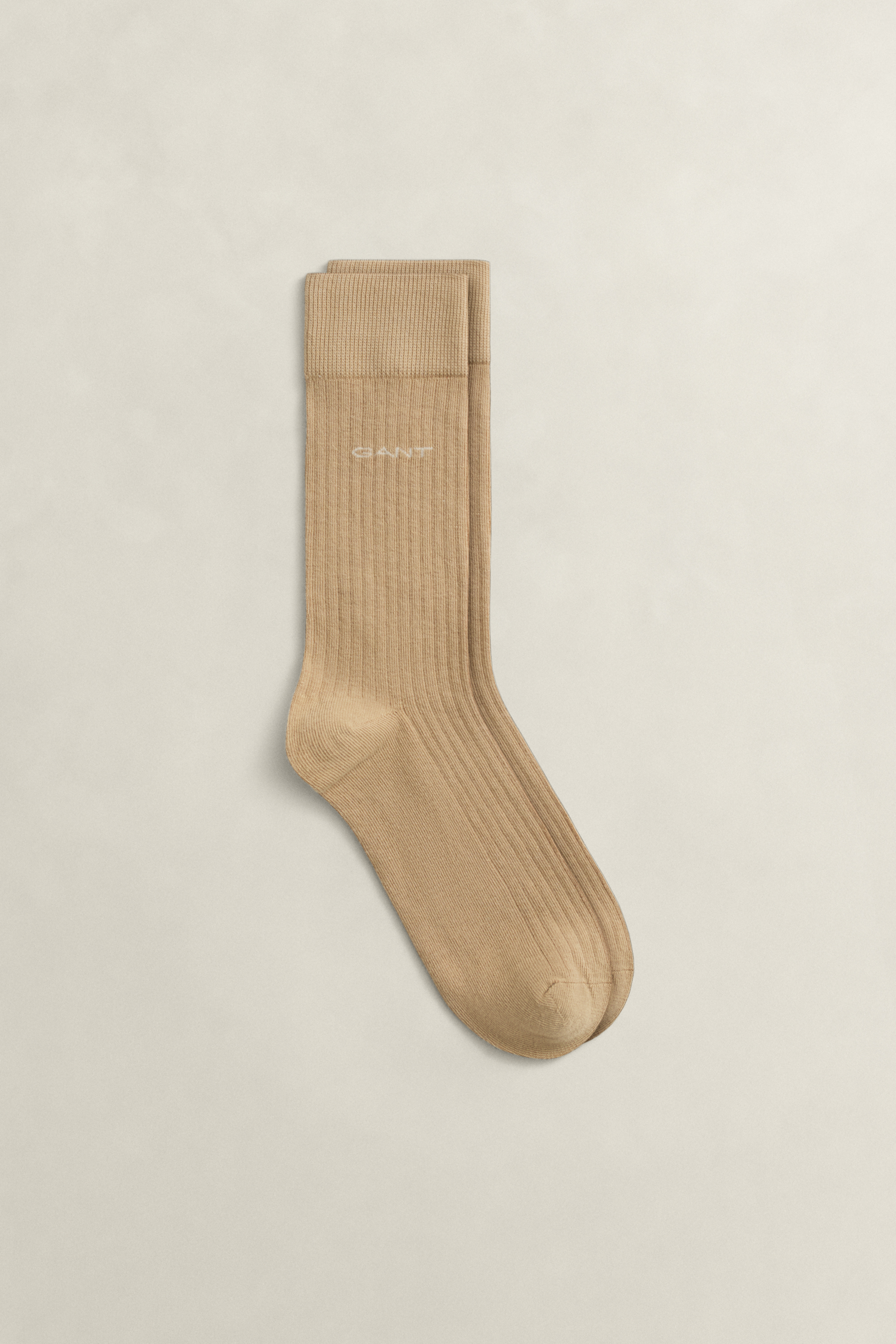 Gant Men's Khaki Ribbed Socks (40-42) Dark