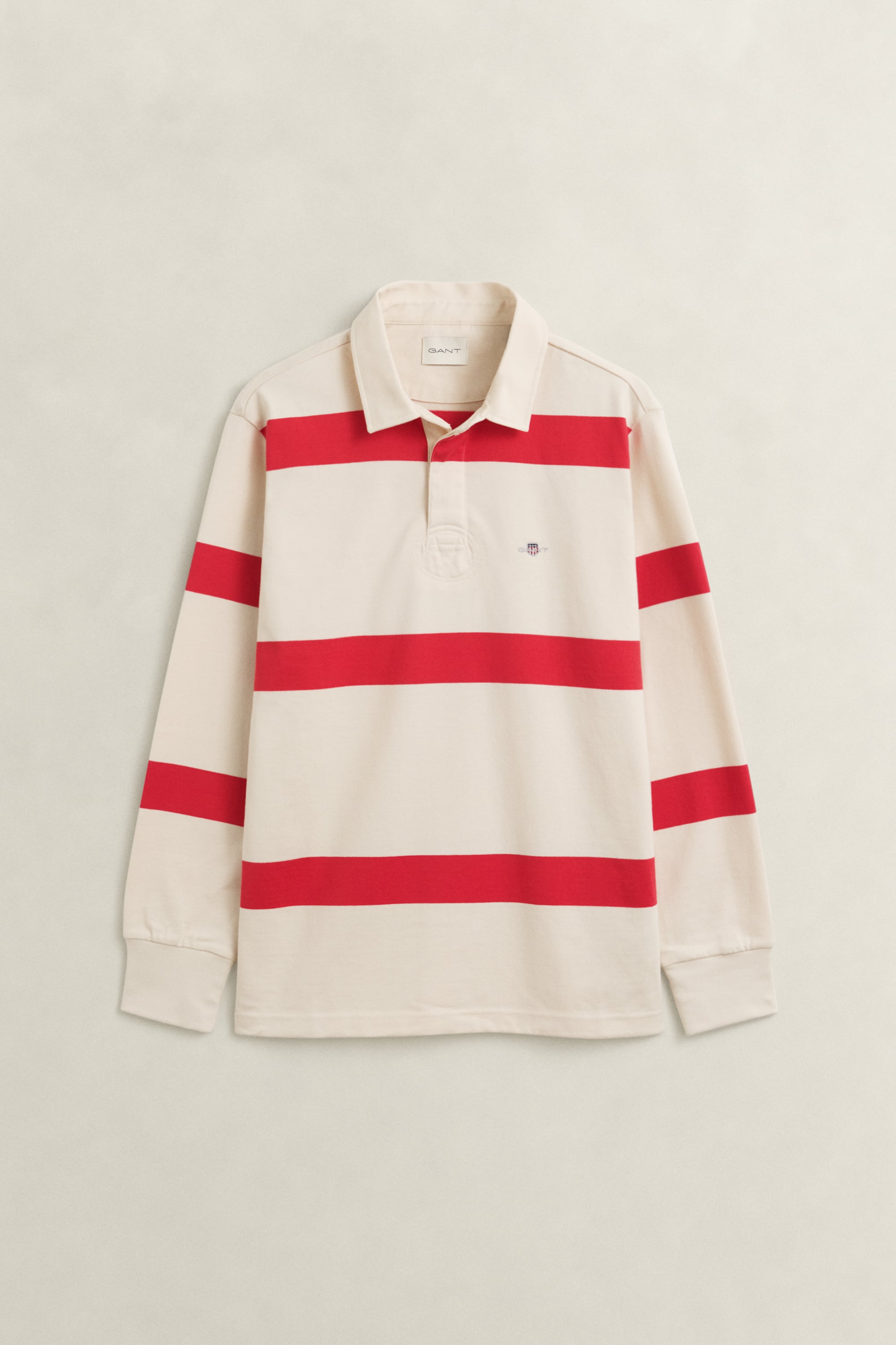 Gant Men's Creamed White Striped Rugger (4Xl)