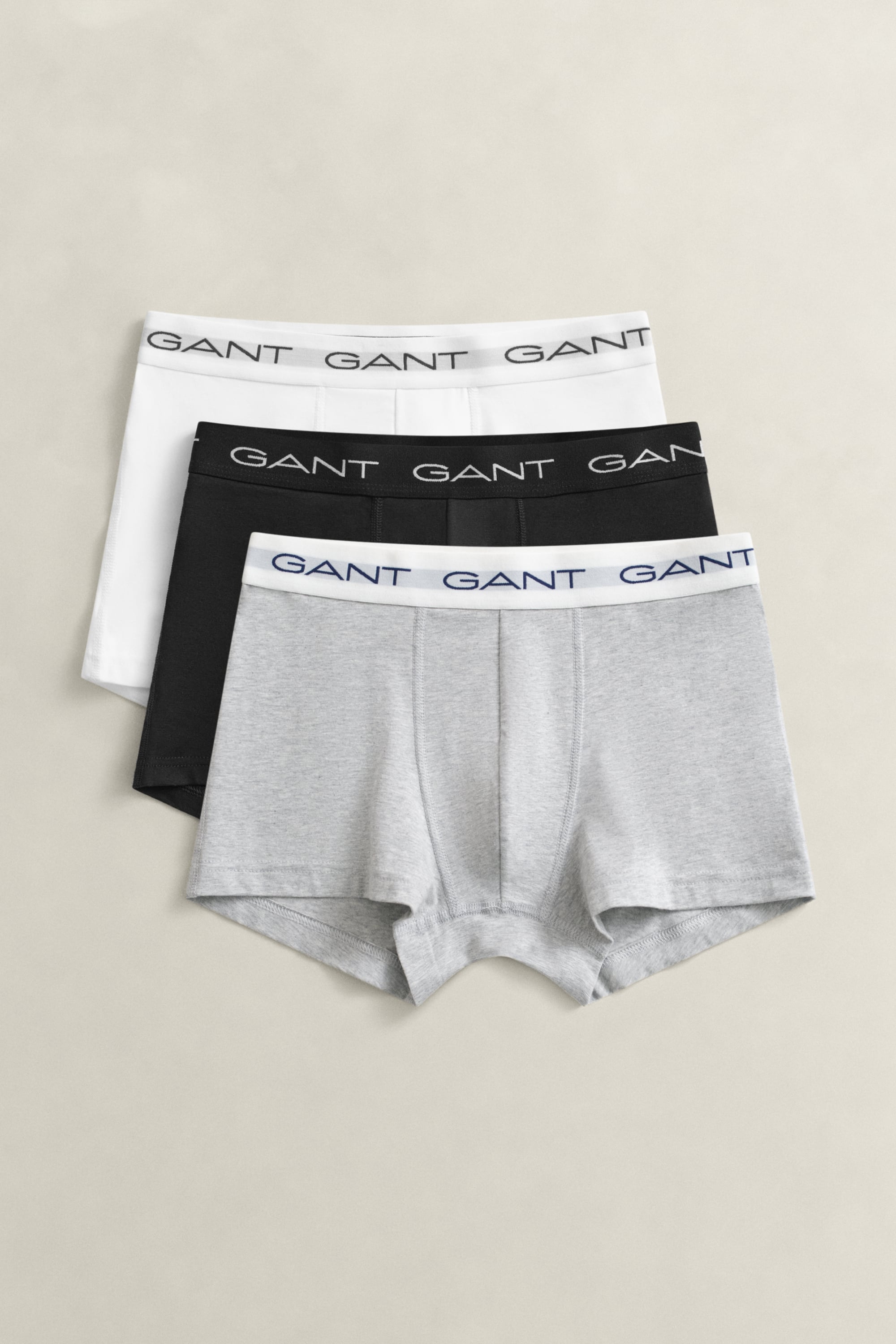 Gant Men's Light Grey 3-Pack Trunks (S) Melange