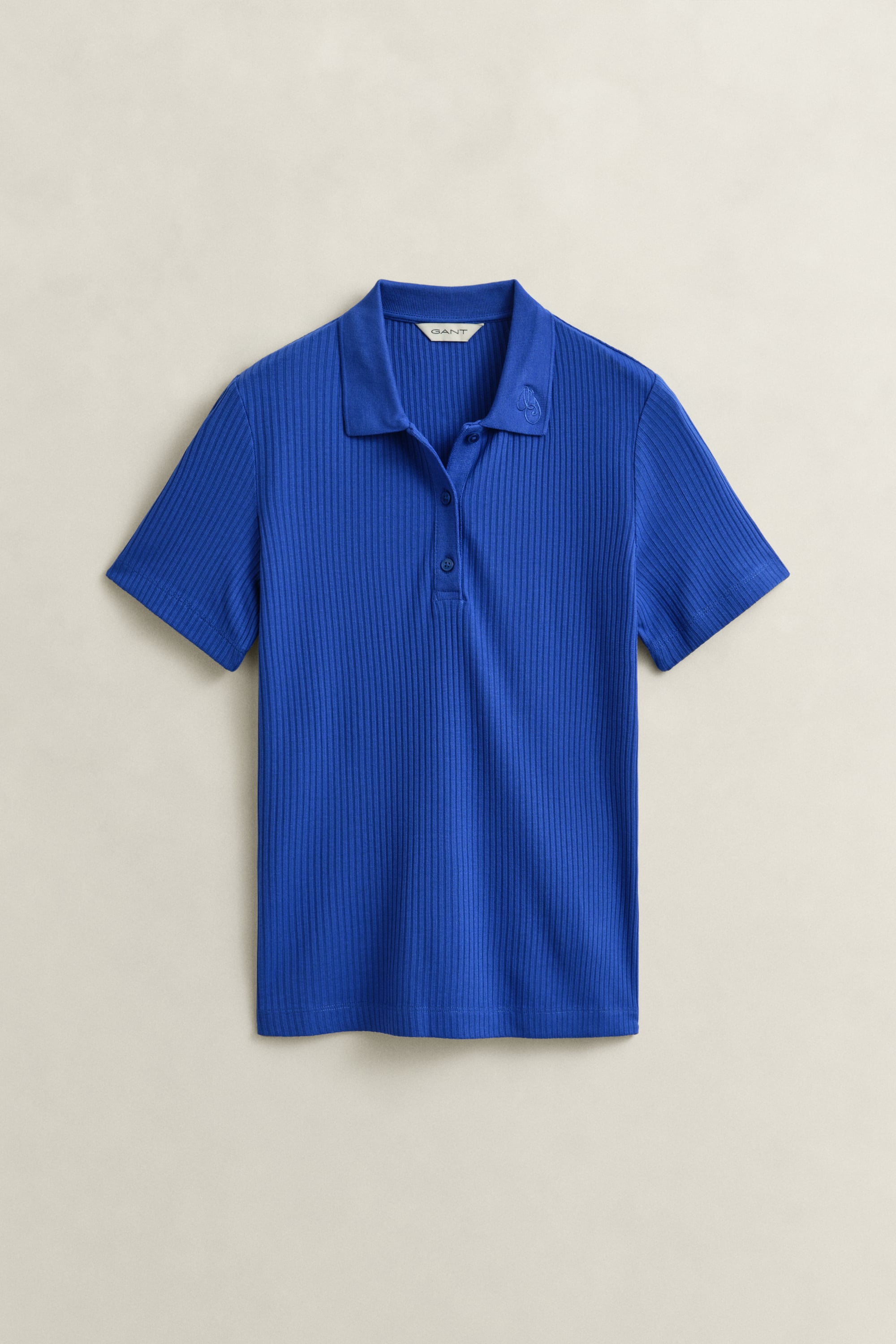 Gant Women's Royal Blue Ribbed Polo Shirt (S)