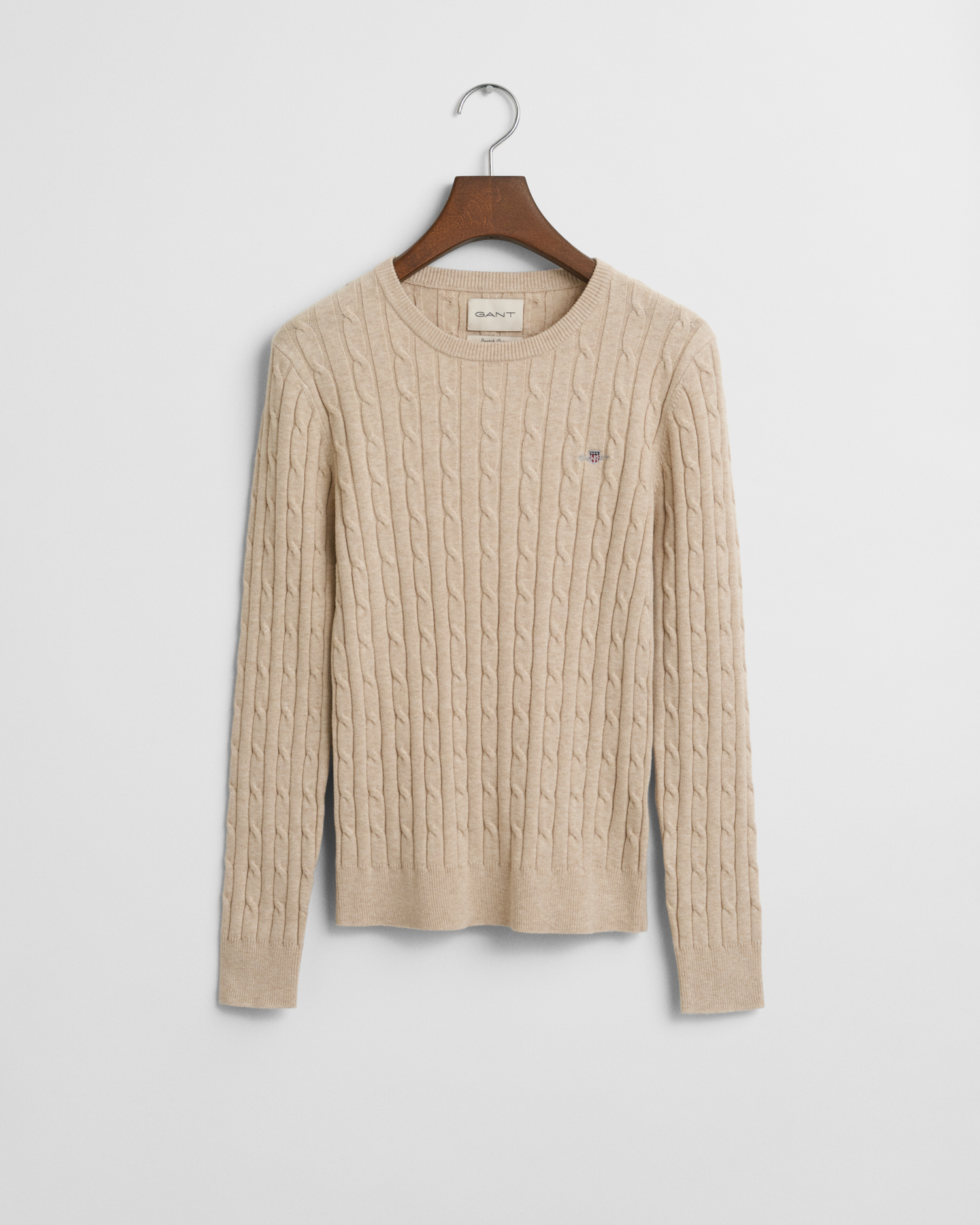Gant Women's Stretch Cotton Cable Knit Crew Neck Sweater ) Xxl