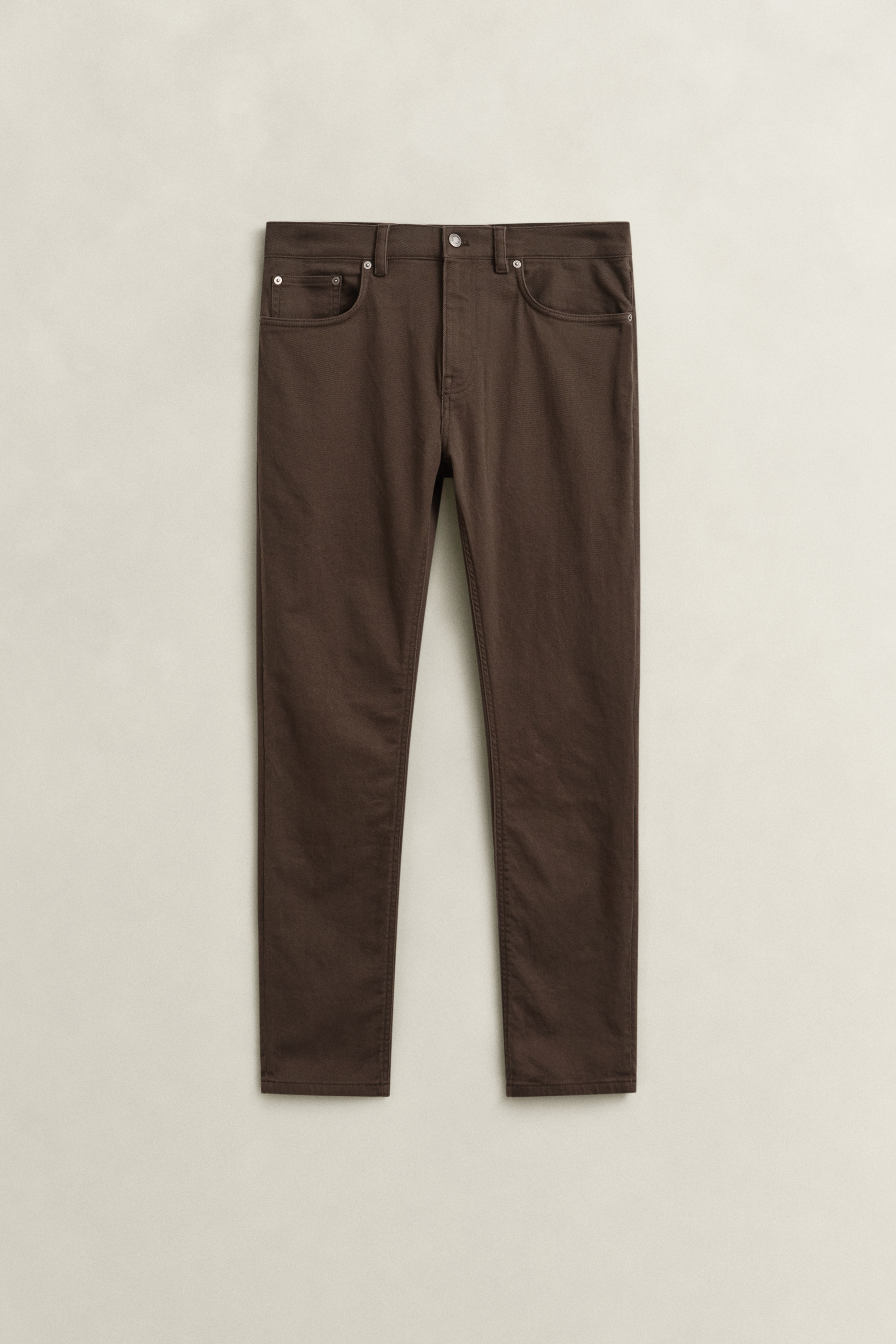 Gant Men's Shadow Brown Slim Fit Twill Jeans (42/32)