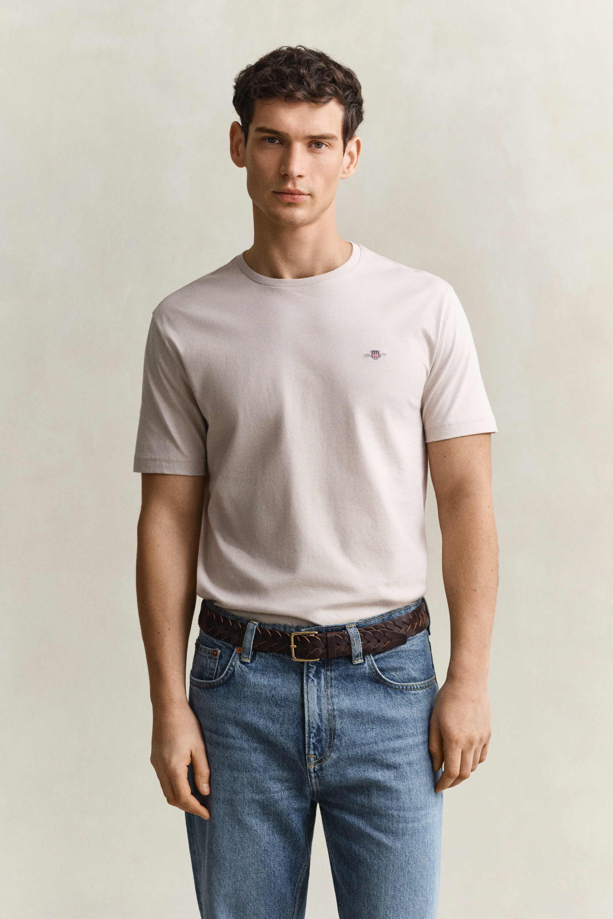 Gant Men's Clay Beige Regular Shield T-Shirt (L)