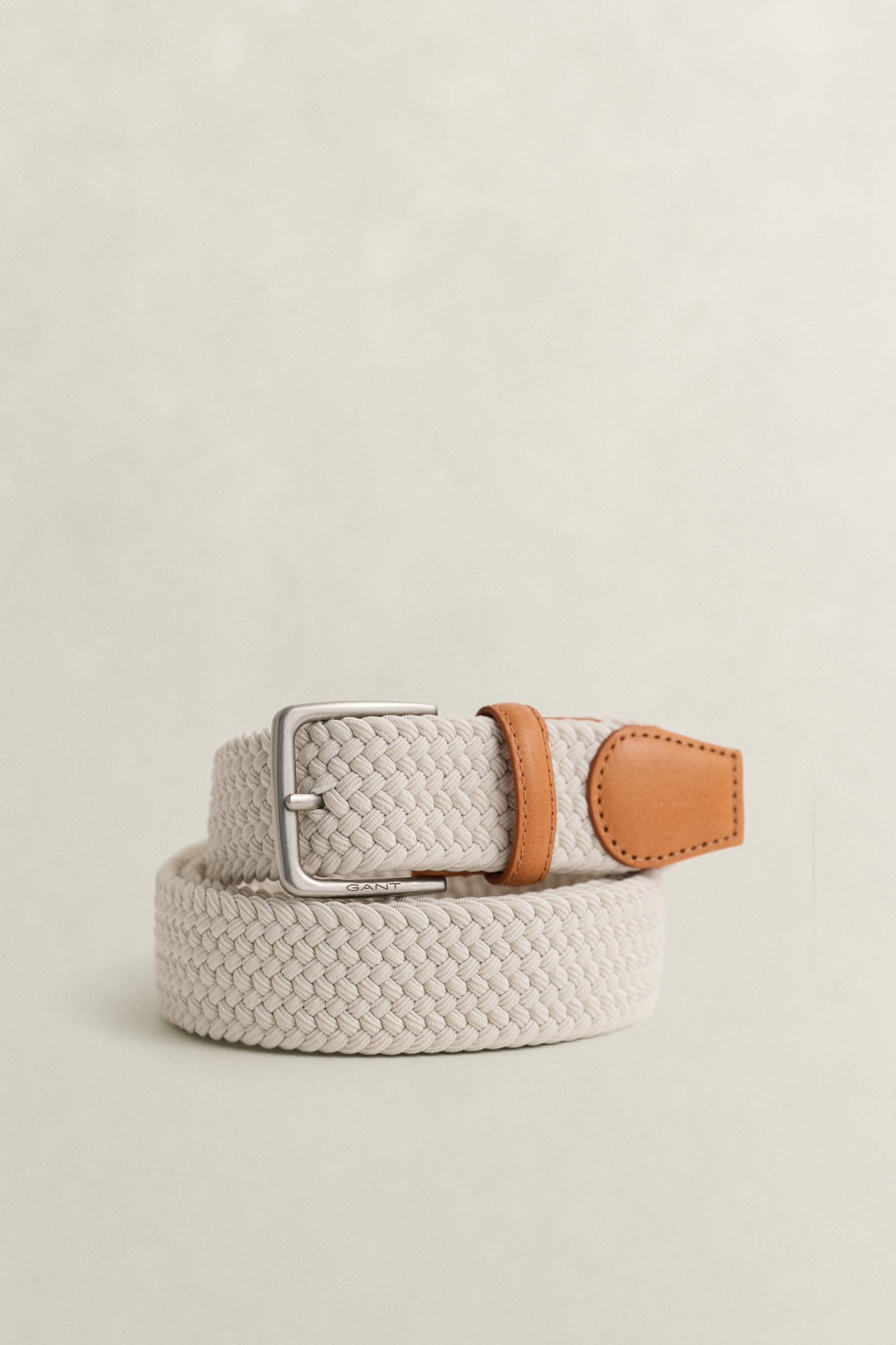 Gant Men's Beige Braided Elastic Belt (110/44) Putty