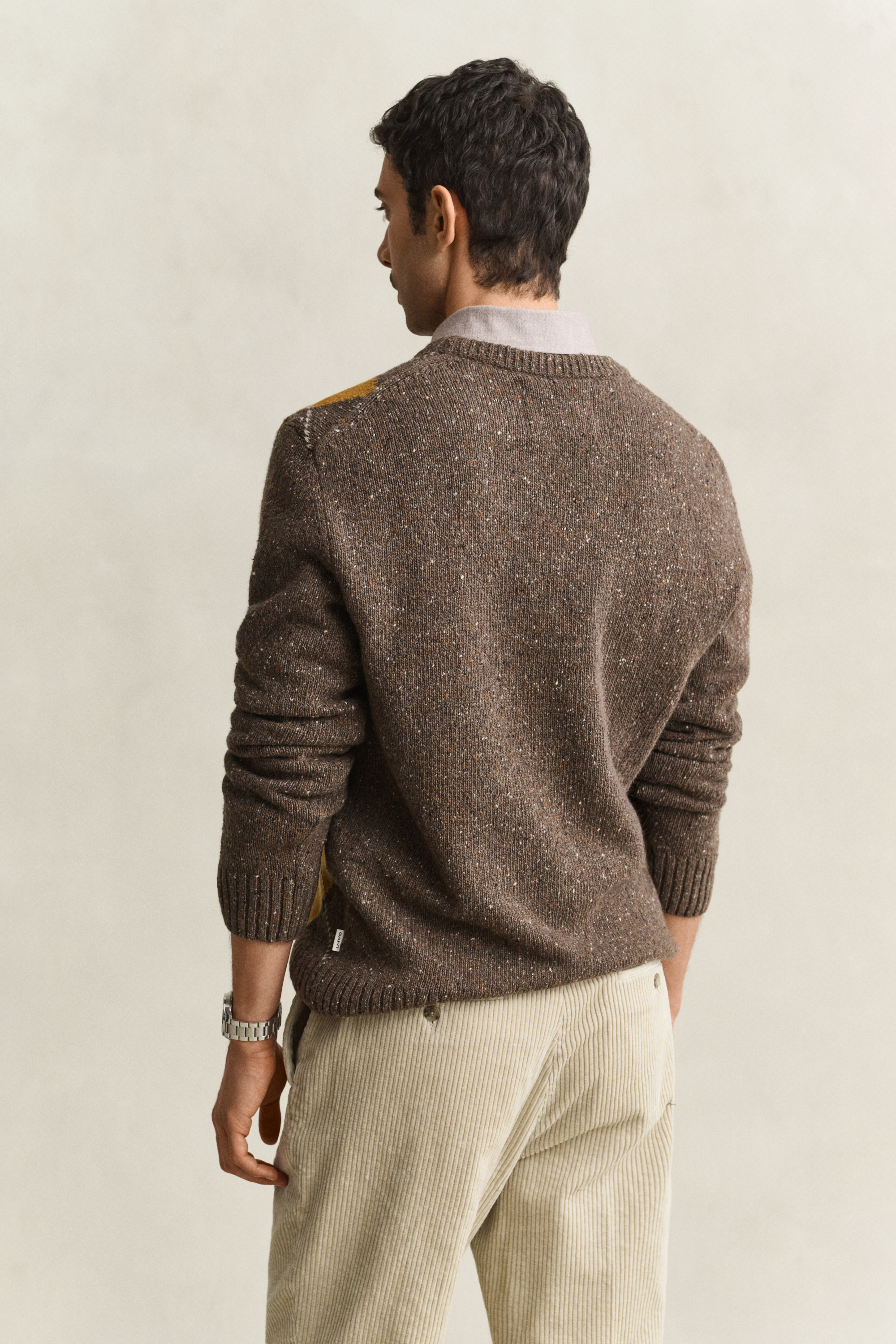 Gant Men's Brown Argyle Nepps Crew Neck Sweater (S) Melange - Image 2