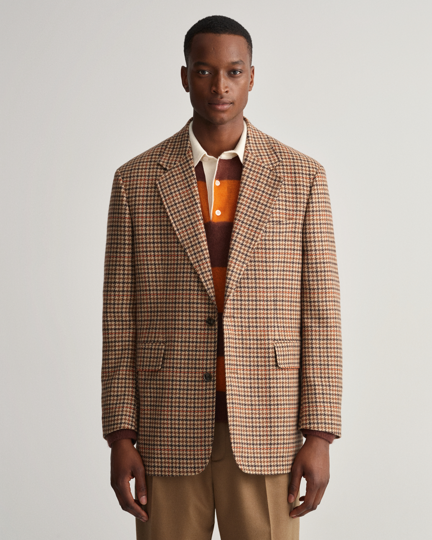gingham check blazer