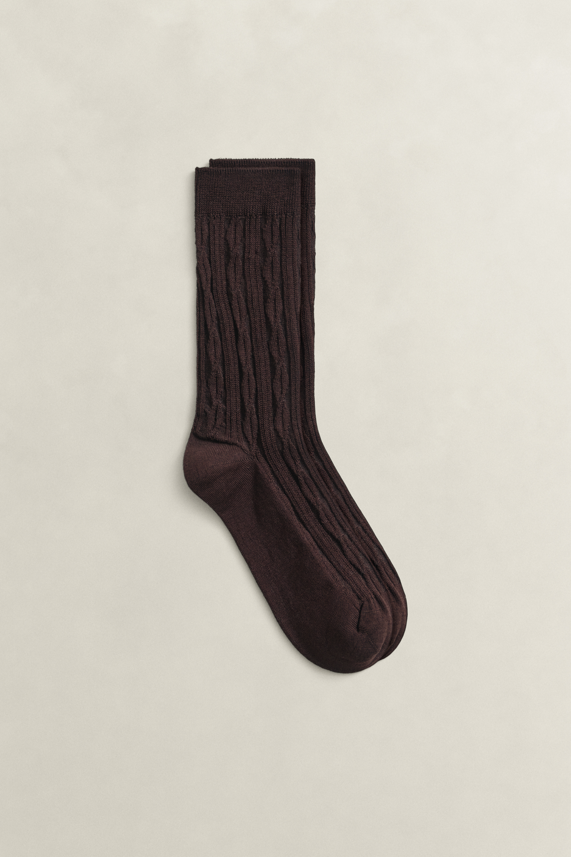 Gant Women's Brown Cable Knit Socks (39-41) Deep