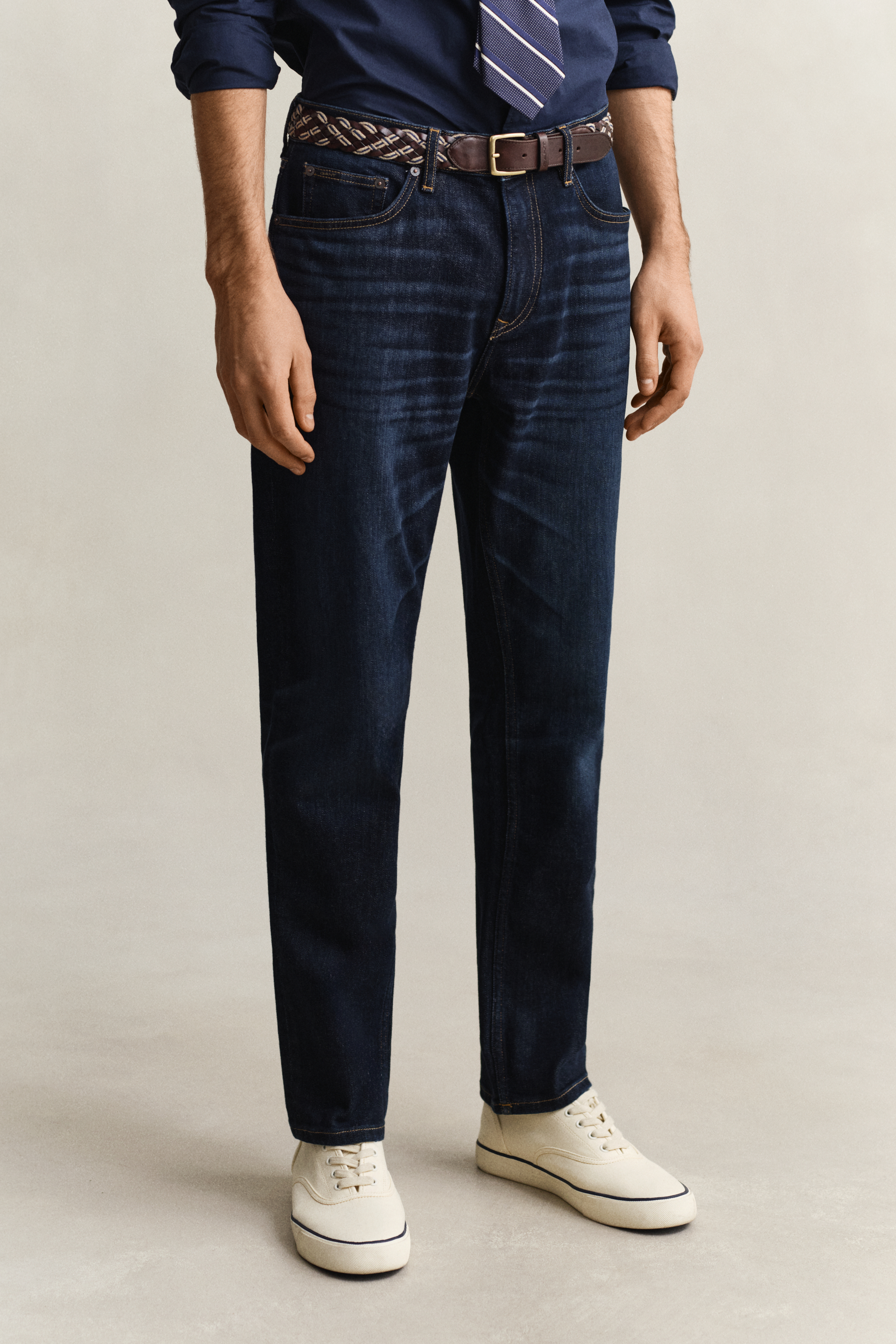 Gant Men's Dark Blue Broken In Regular Fit Jeans (32/34)