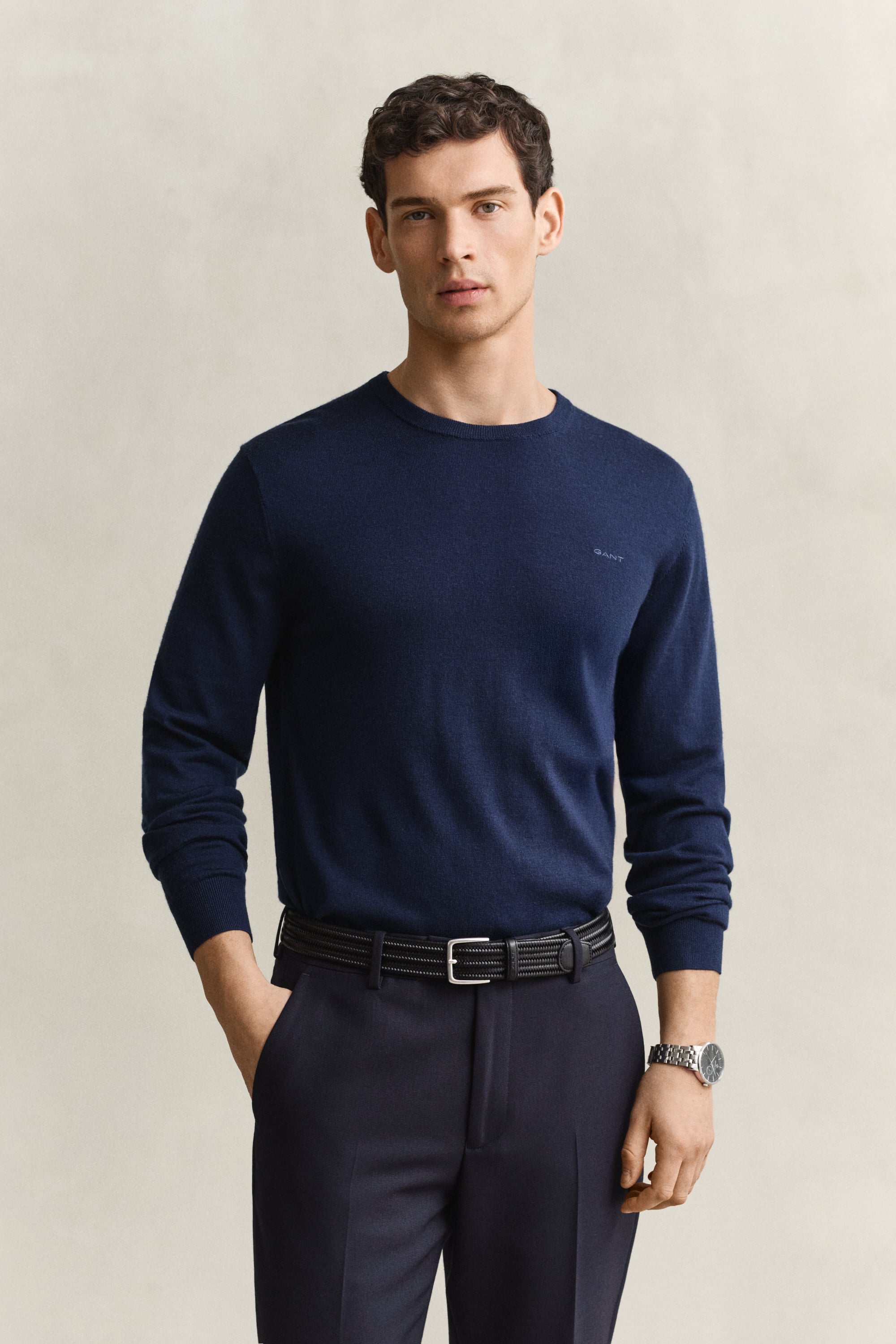 Gant Men's Bleu Extra-Fine Merino Wool Yarn - Image 2