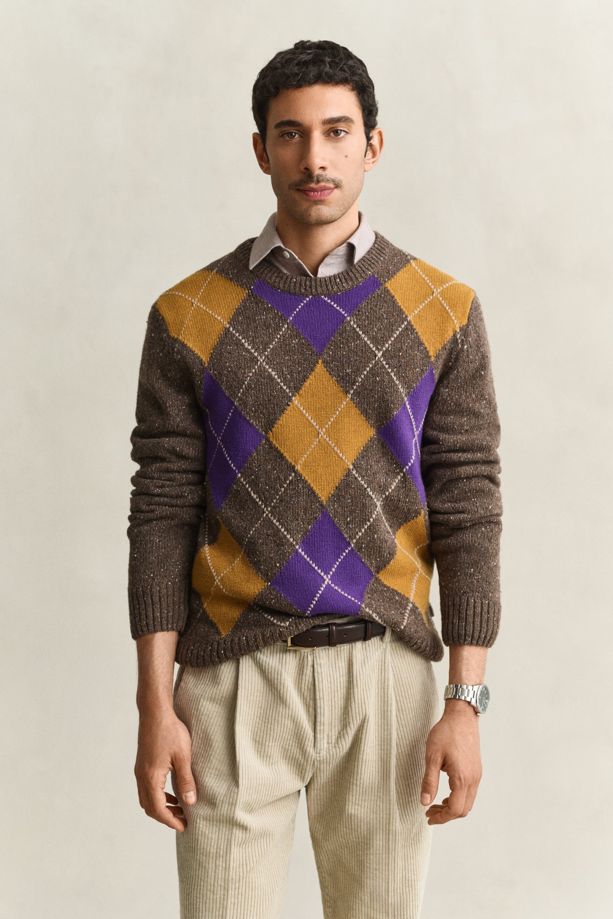 Argyle Nepps Crew Neck Sweater MELANGE