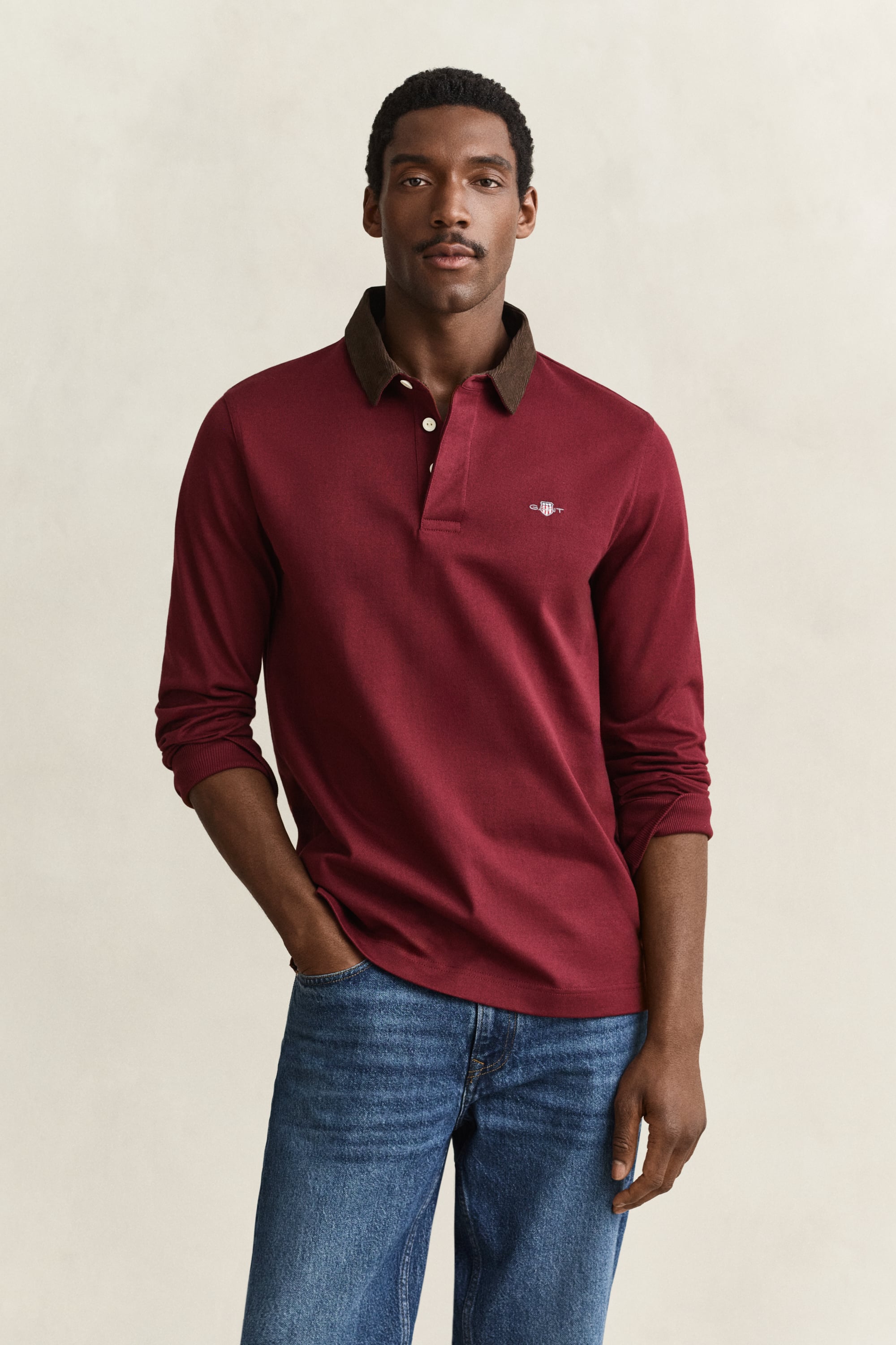Gant Men's Rouge Long Sleeve Corduroy Polo Rugger - Image 6
