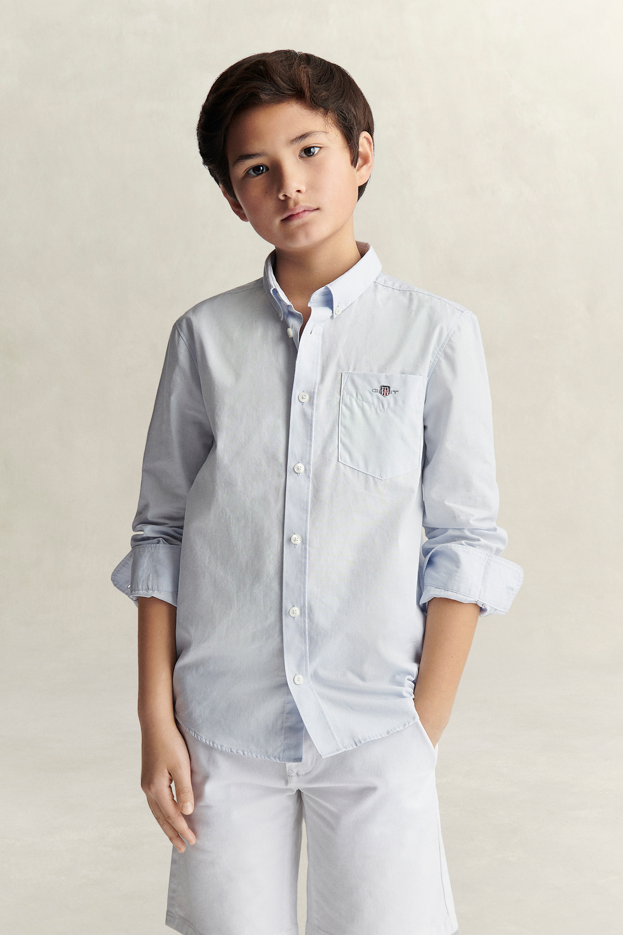 Gant Men's Light Blue Teens Teen Boys Shield Poplin Shirt (134)