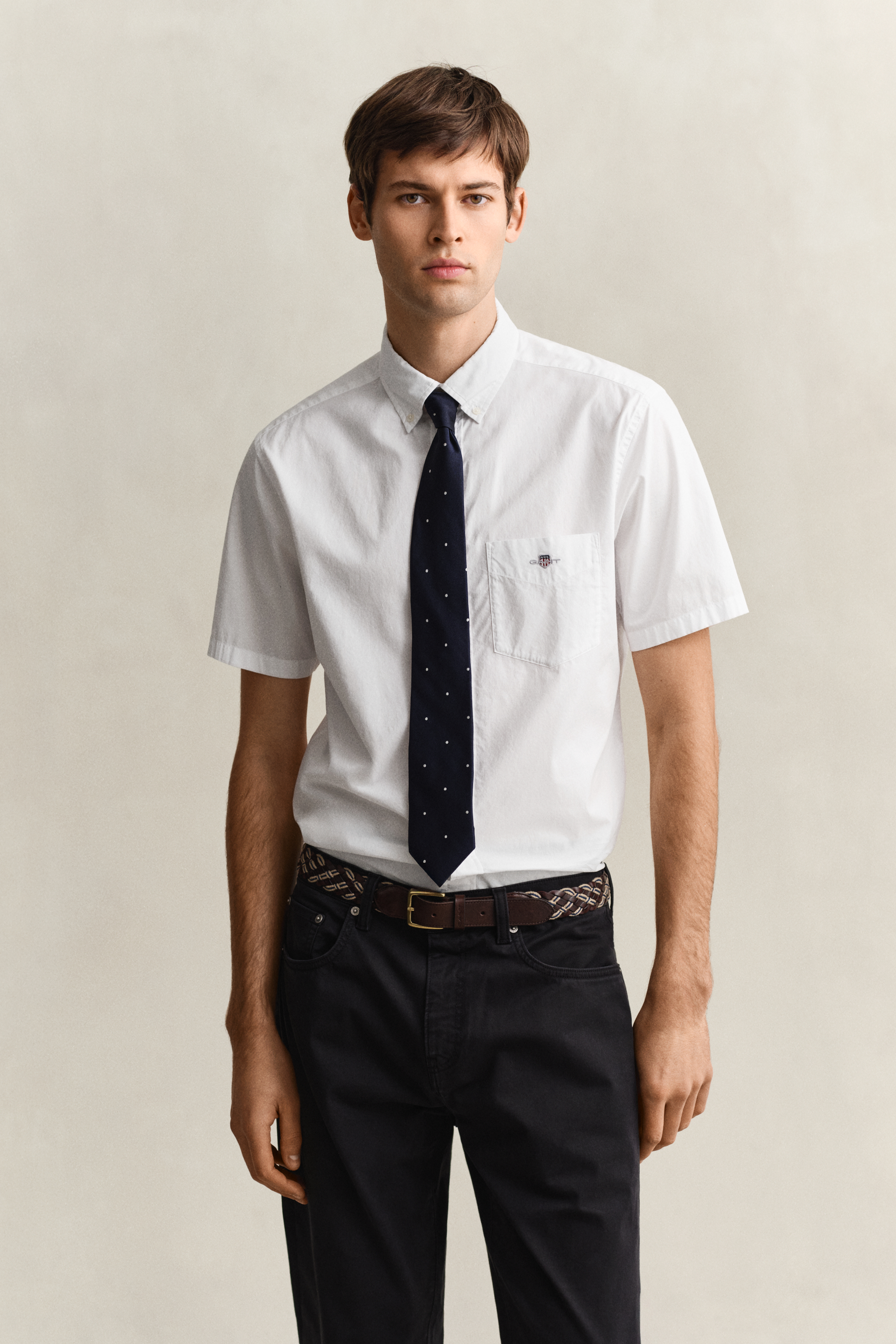 Gant Men's White Classic Poplin Short Sleeve Shirt (Xxxl)