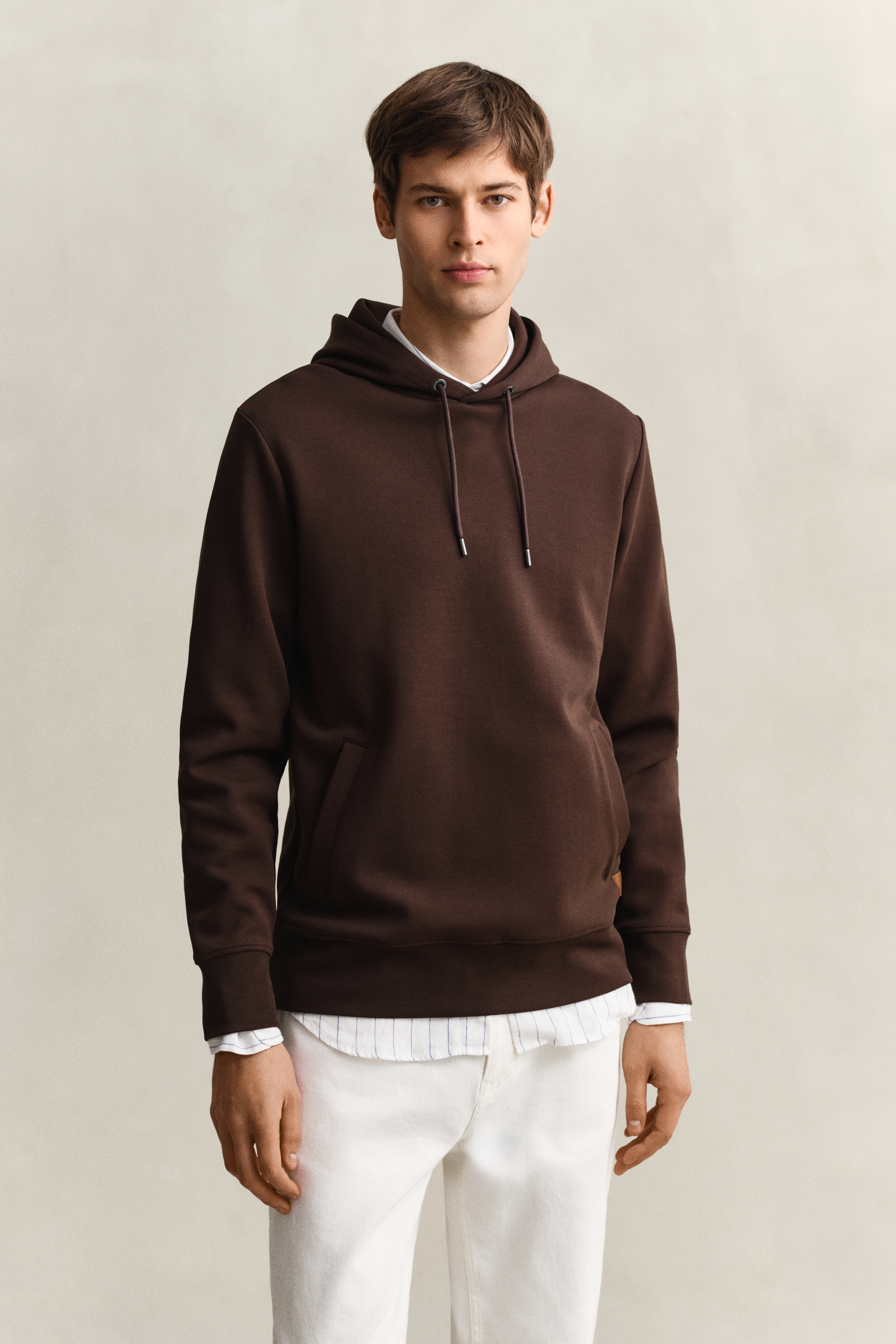 Gant Men's Brown Interlock Hoodie (Xxxl) Mahogany