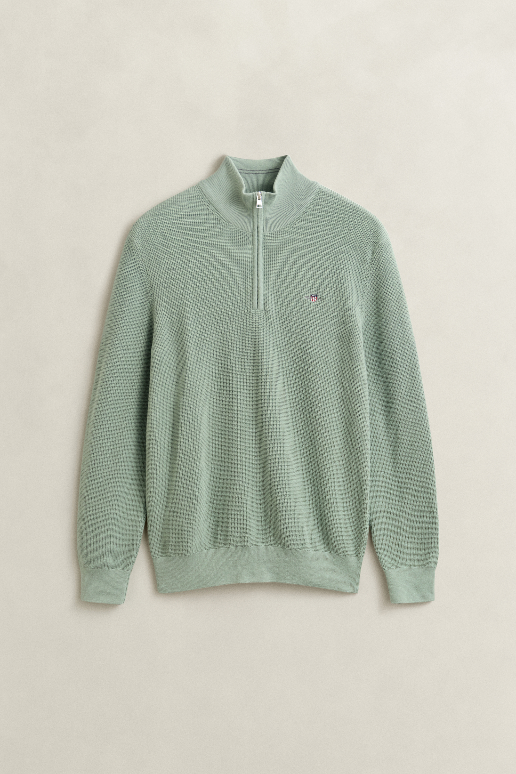 Gant Men's Surplus Mint Textured Cotton Half-Zip Sweater (Xxxl)