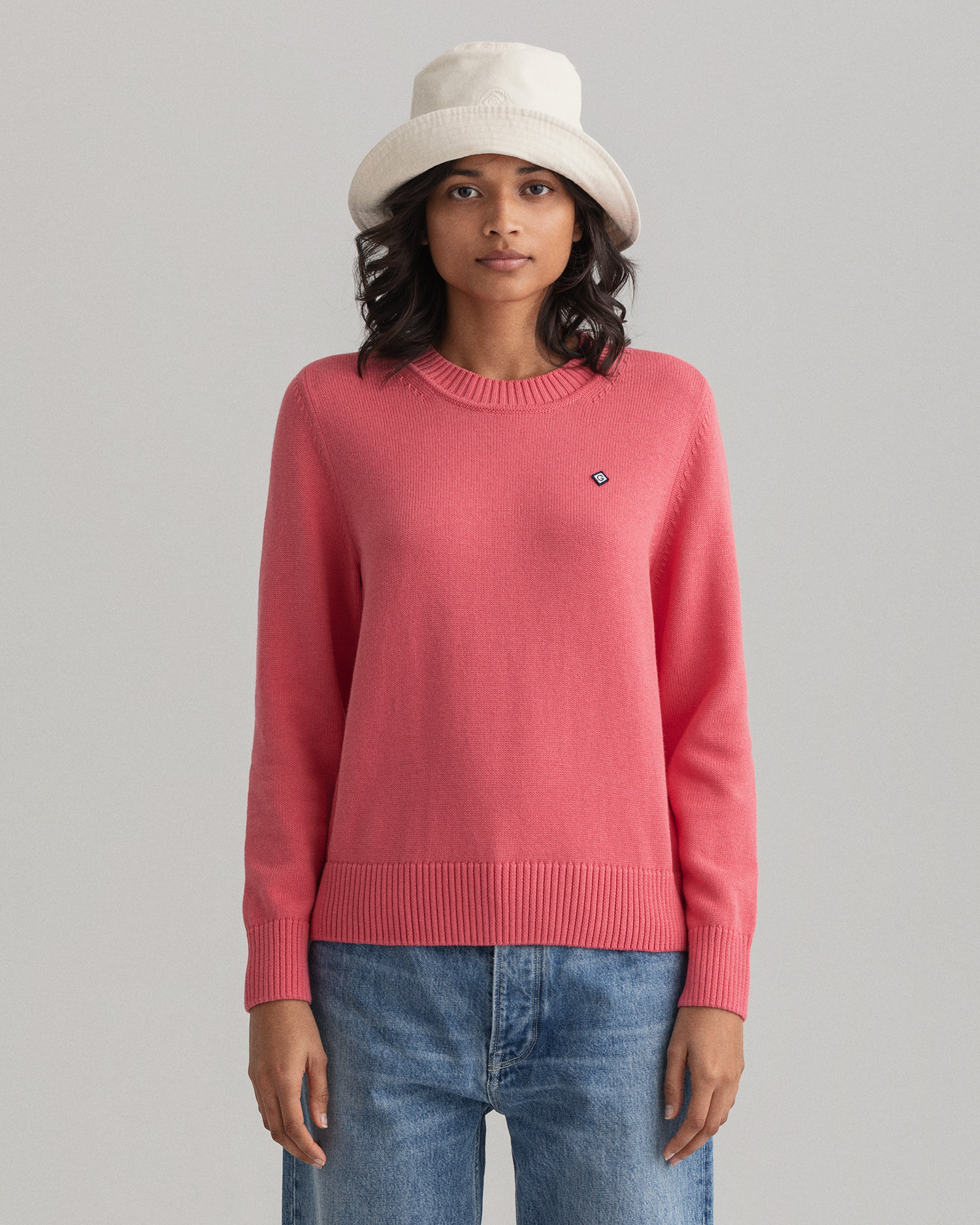 

GANT Women Icon G Cotton Crew Neck Sweater (S) Pink