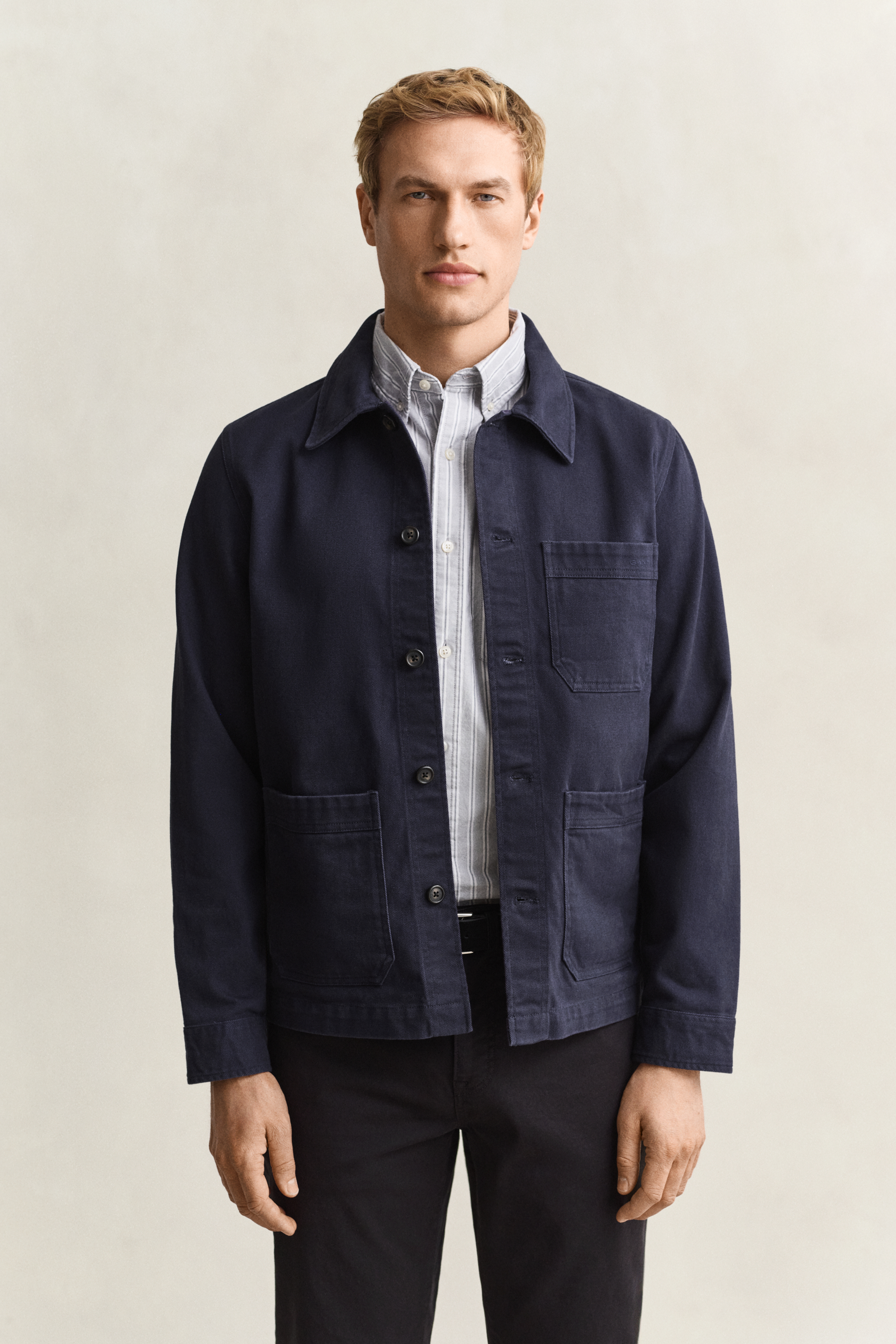 Gant Men's Navy Brushed Twill Overshirt (M) Evening Blue
