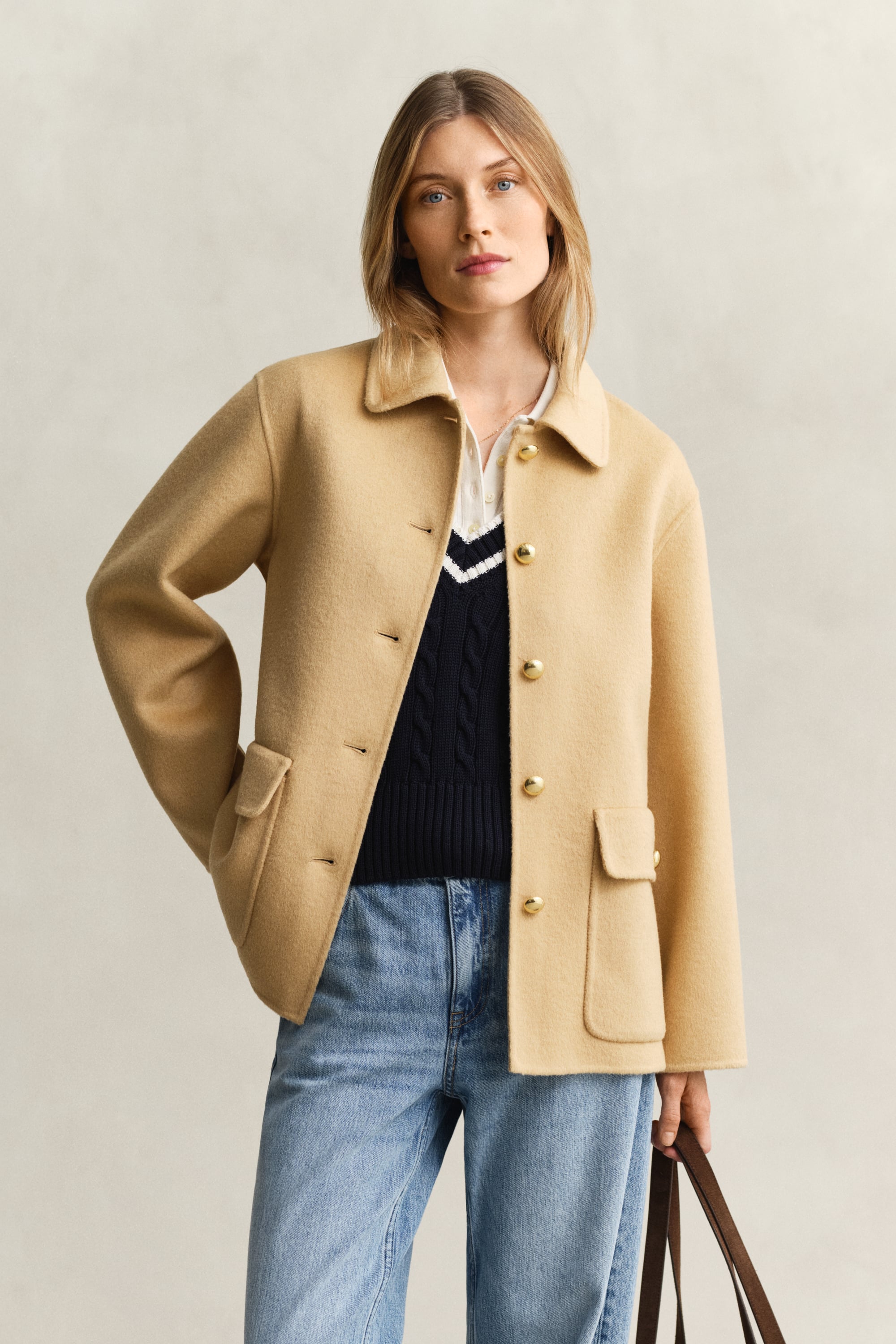Gant Women's Warm Beige Handstitched Jacket (S)