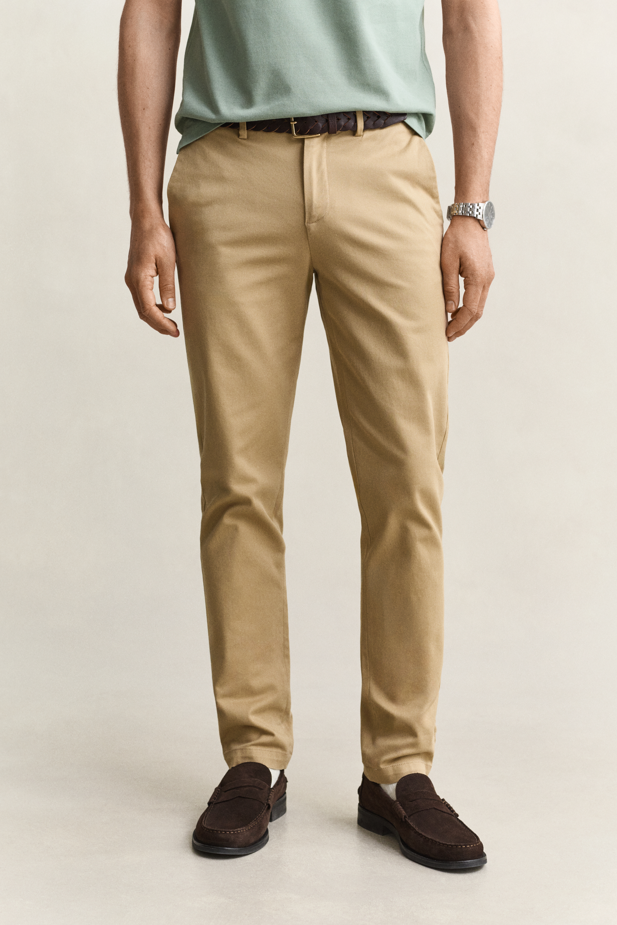 Gant Men's Marron Slim Fit Chino Trousers Smart - Image 2