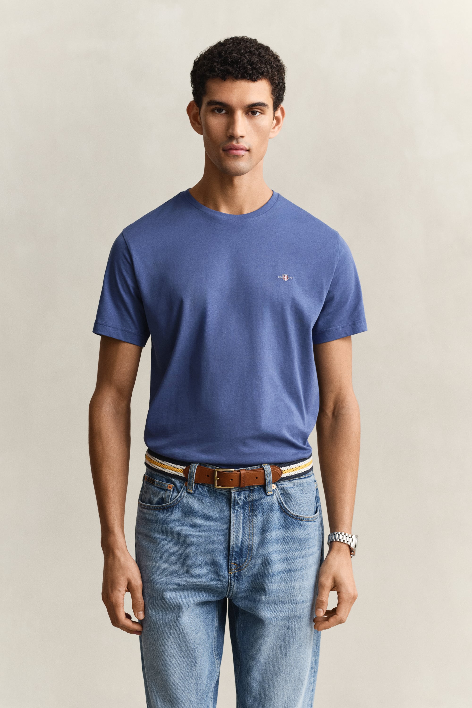 Gant Men's Vintage Blue Regular Fit Shield T-Shirt (Xxxl)