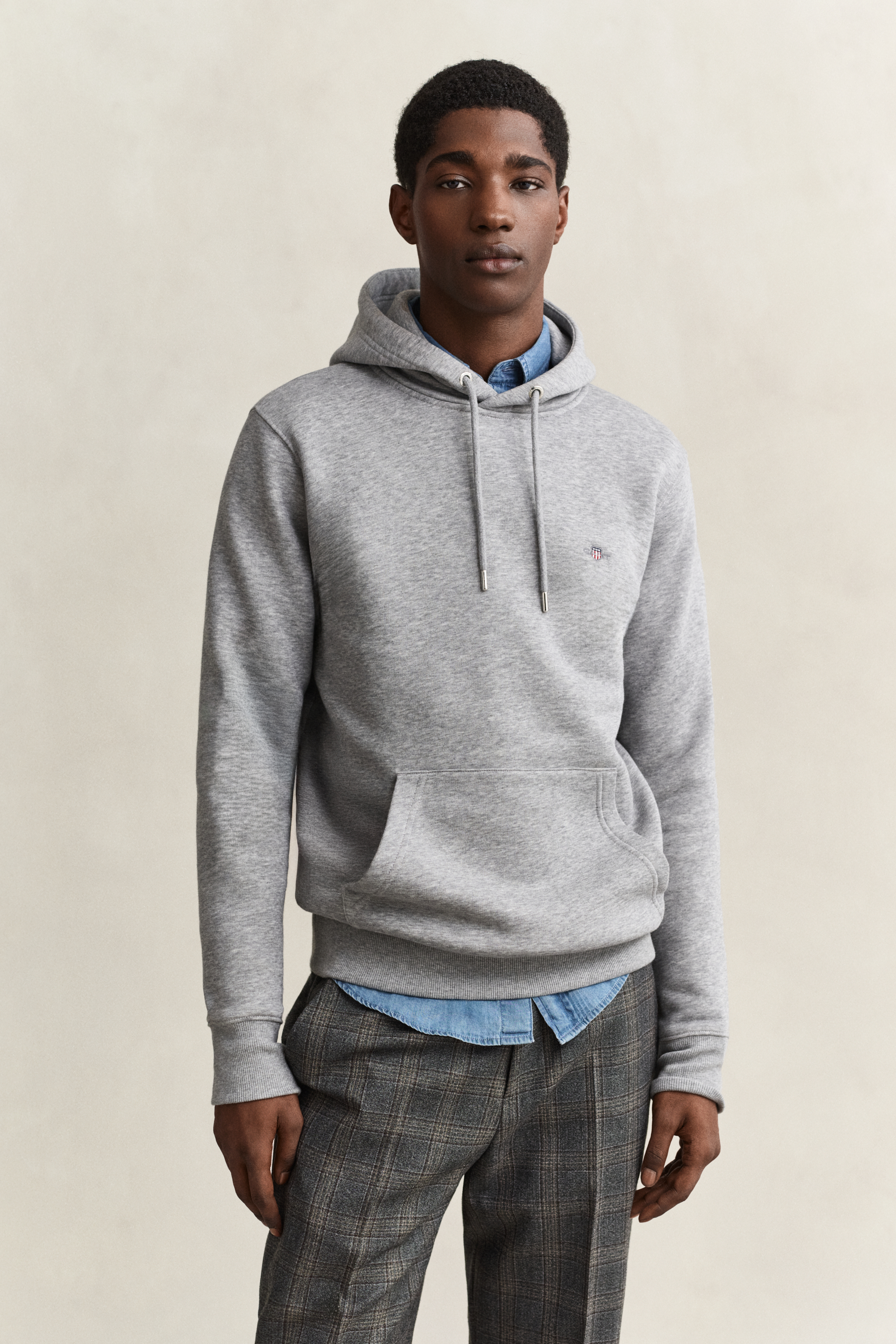 Gant - Men's - Pullover Hoodie - Shield Logo - Regular Fit - Grey - Image 4
