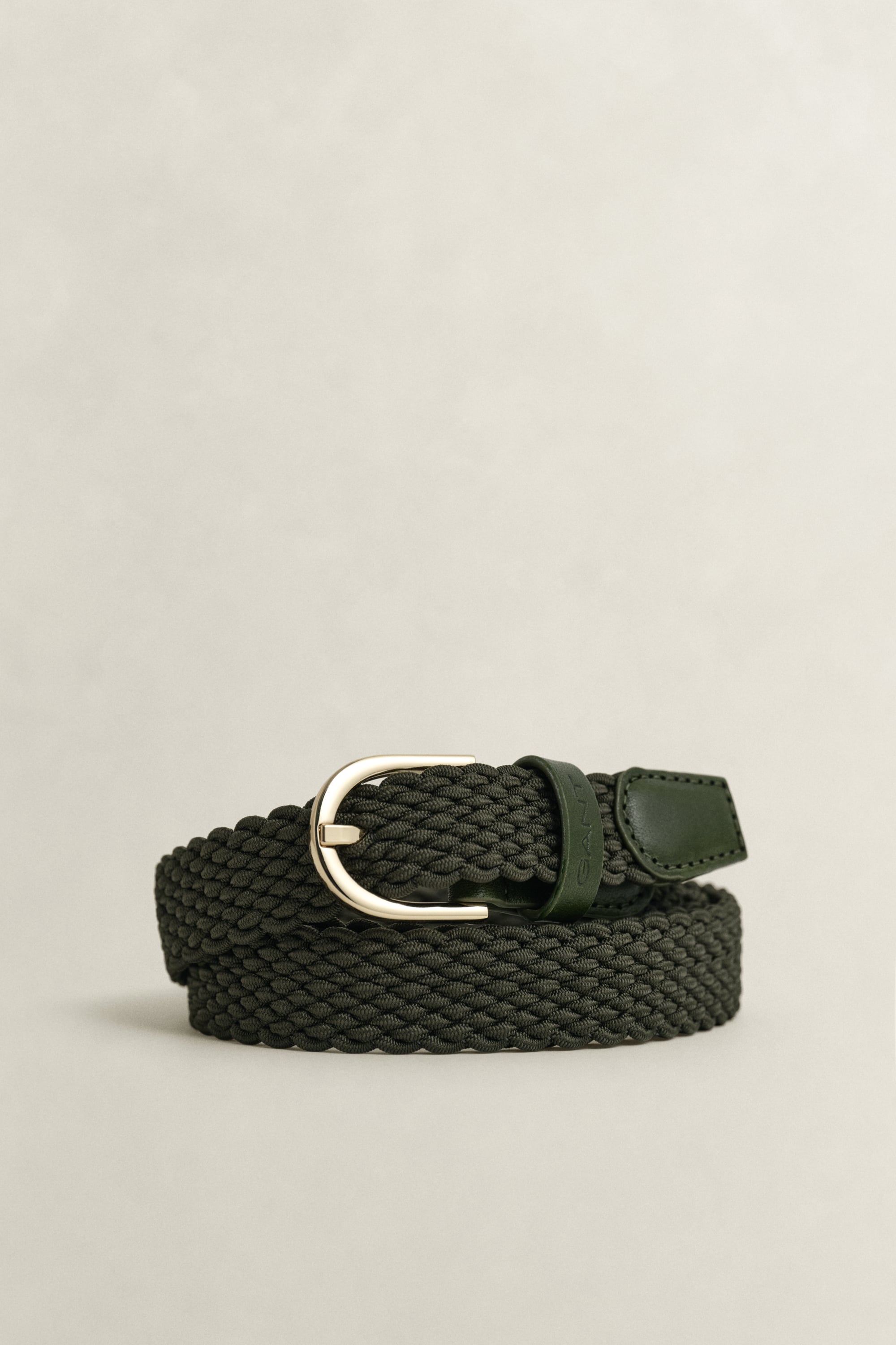 Gant Women's Green Braided Belt (85/34) Dark Moss