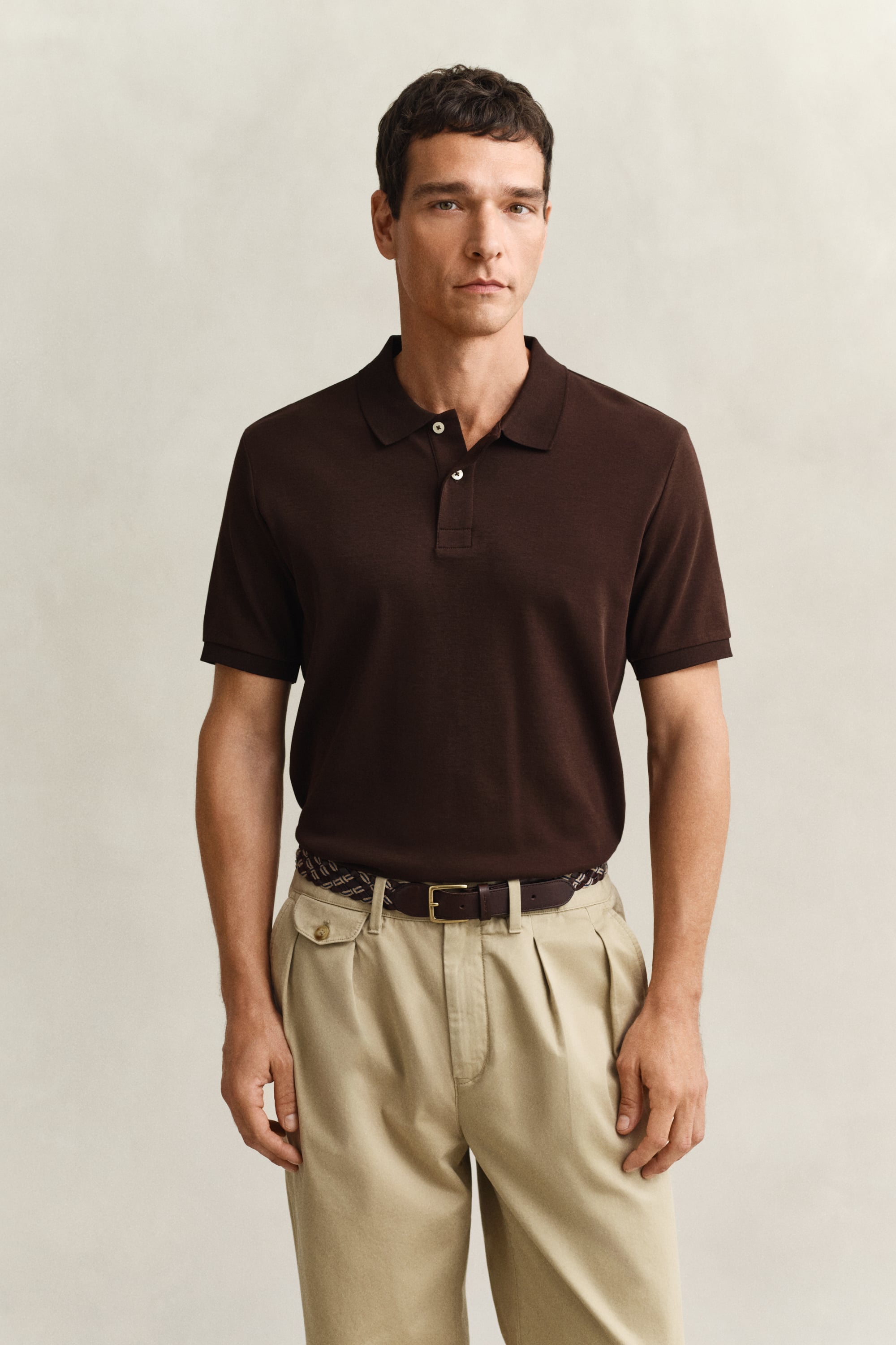 Gant Men's Brown Interlock Polo Shirt (Xxxl) Mahogany