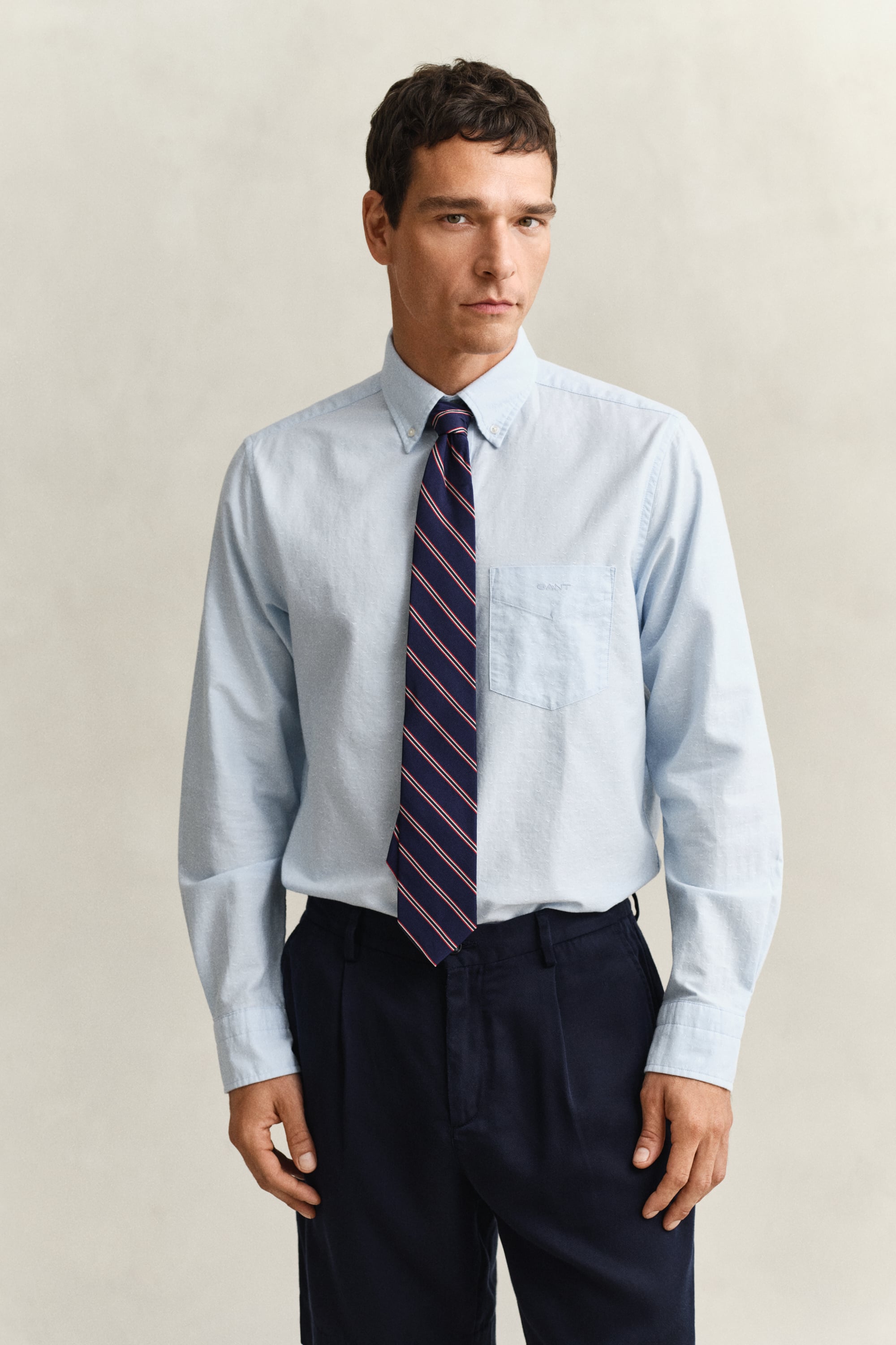 Gant Men's Sky Blue Dobby Classic Oxford Shirt (Xxl)
