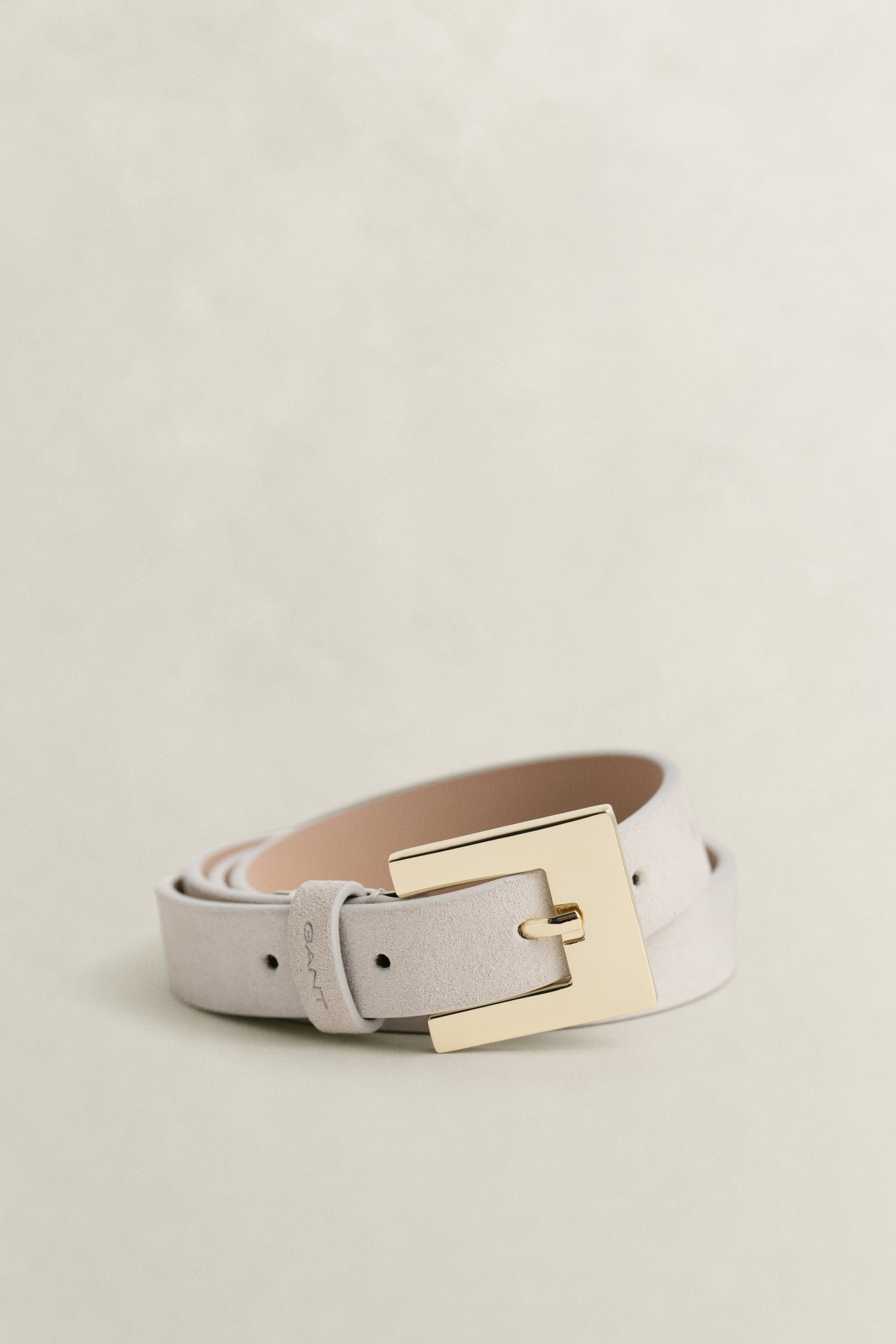 Gant Women's White Suede Belt (95/38) Cream