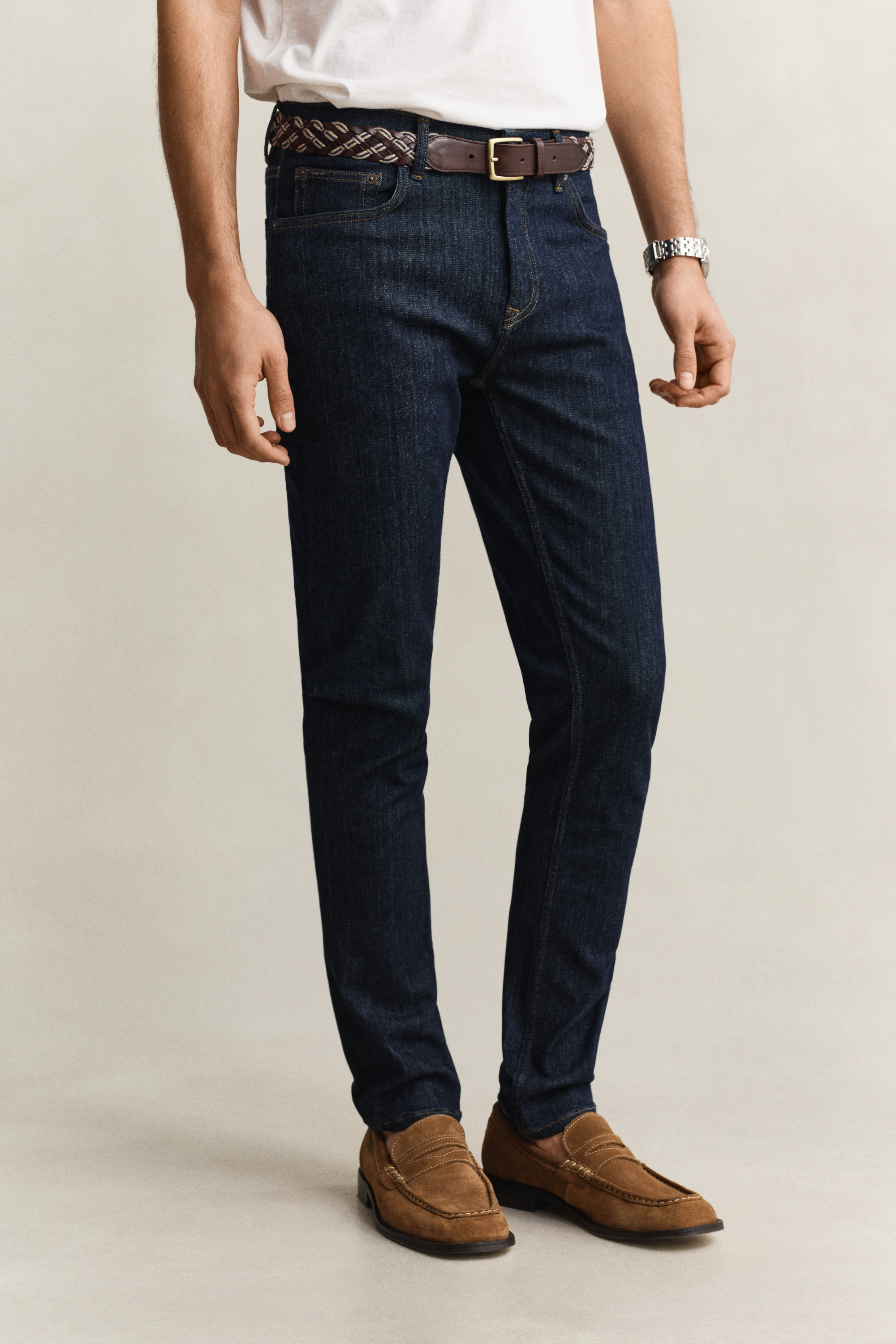 Gant Men's Navy Extra Slim Active Recover Jeans (31/32) Dark Blue