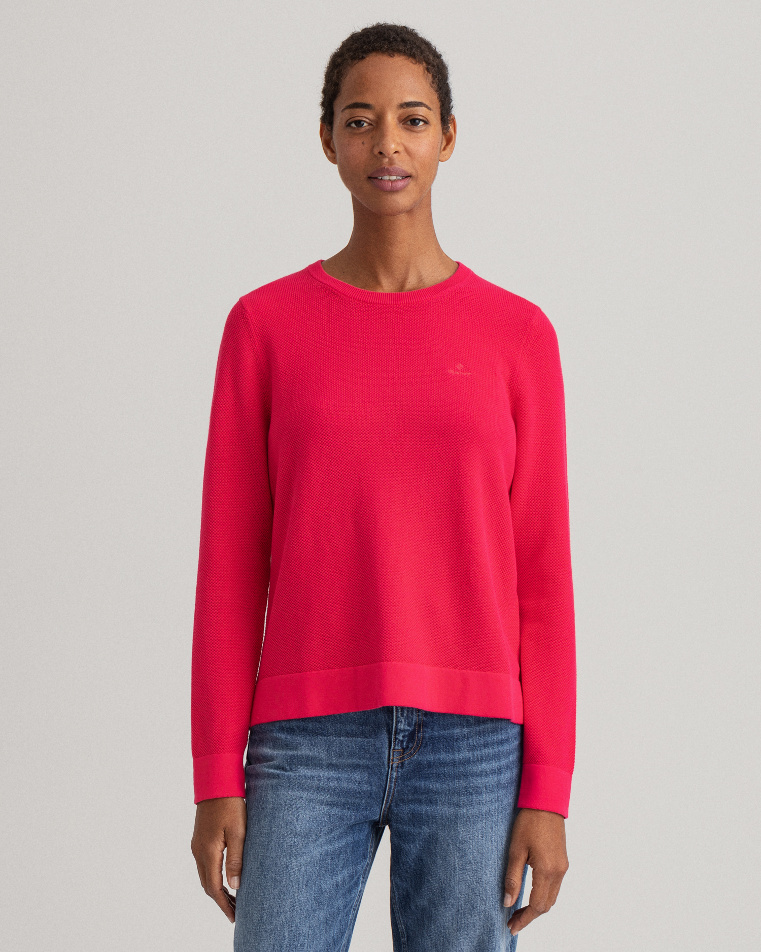 Cotton Piqué Crew Neck Sweater - GANT